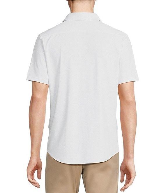 Cremieux Blue Label Geo Print Coat Front Knit Short Sleeve Shirt Product Image