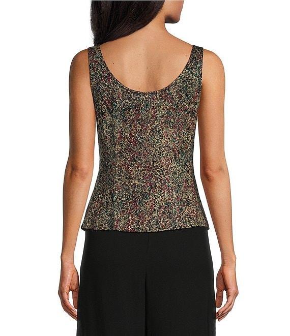 Alex Evenings Jacquard Knit Crew Neck 3/4 Sleeve Twinset Product Image