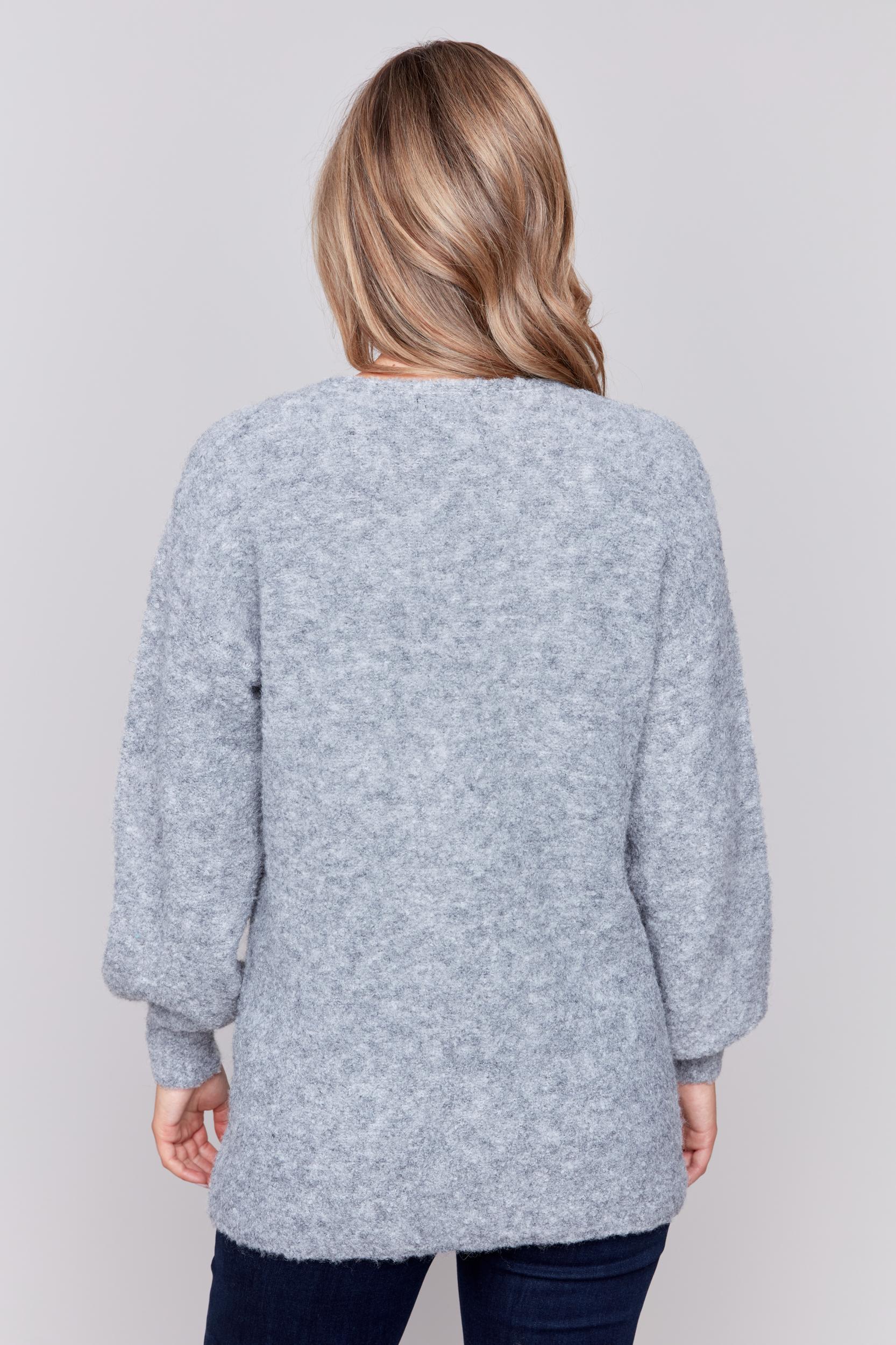 Long Sleeve Boucle Sweater Cardigan Product Image