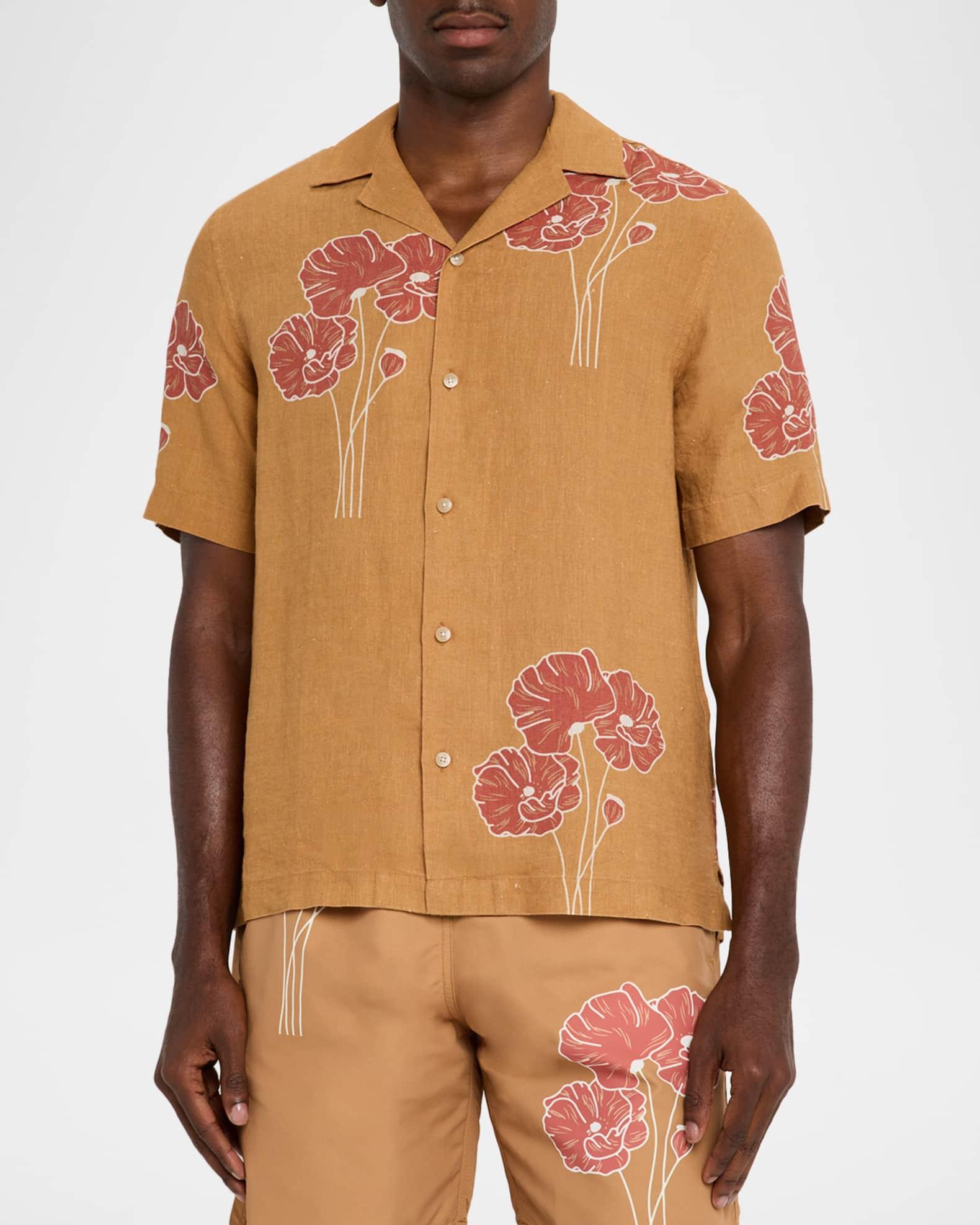 Men's Roberto Floral Linen Short-Sleeve Shirt Product Image