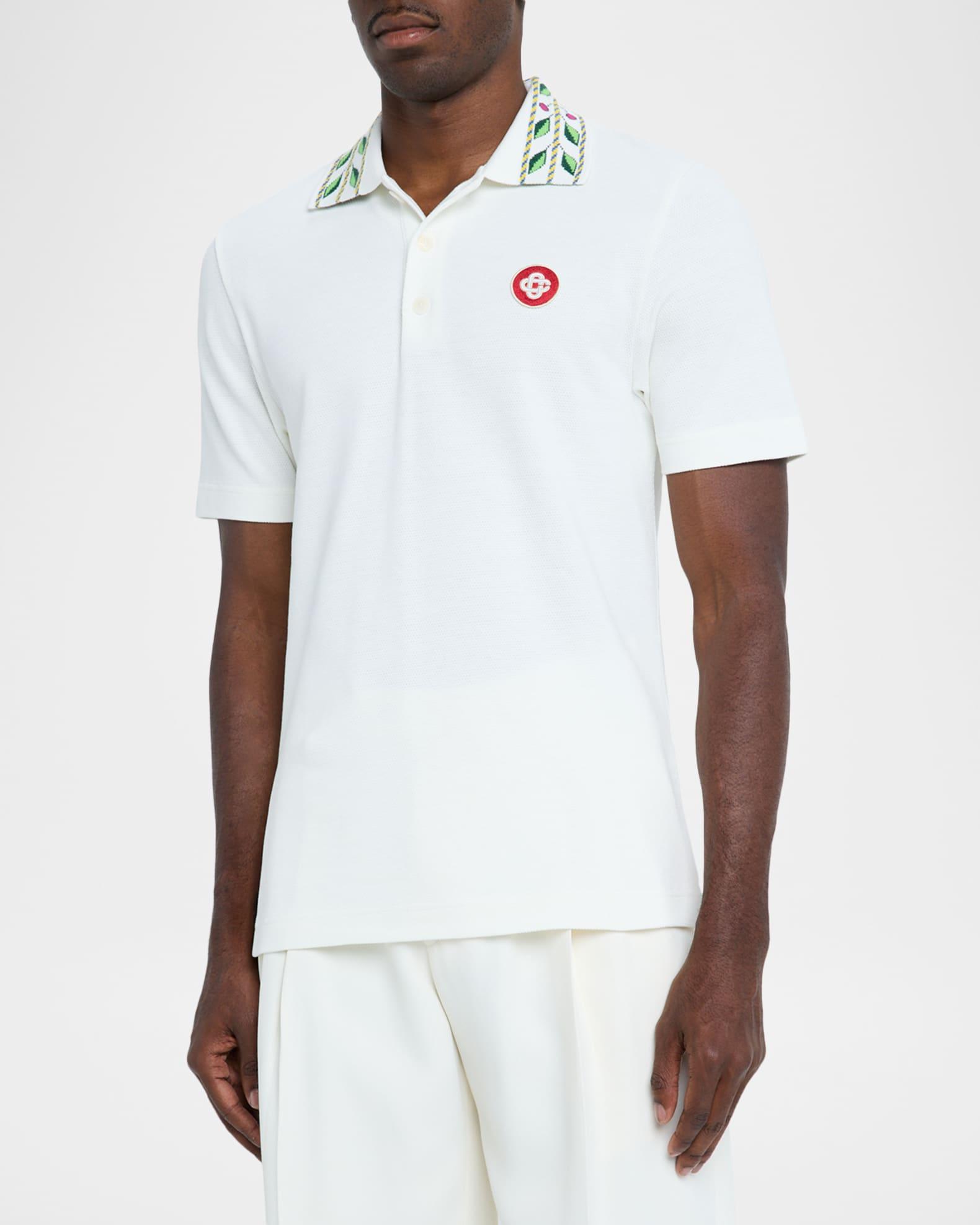 Men's Laurel-Collar Cotton Polo Shirt Product Image