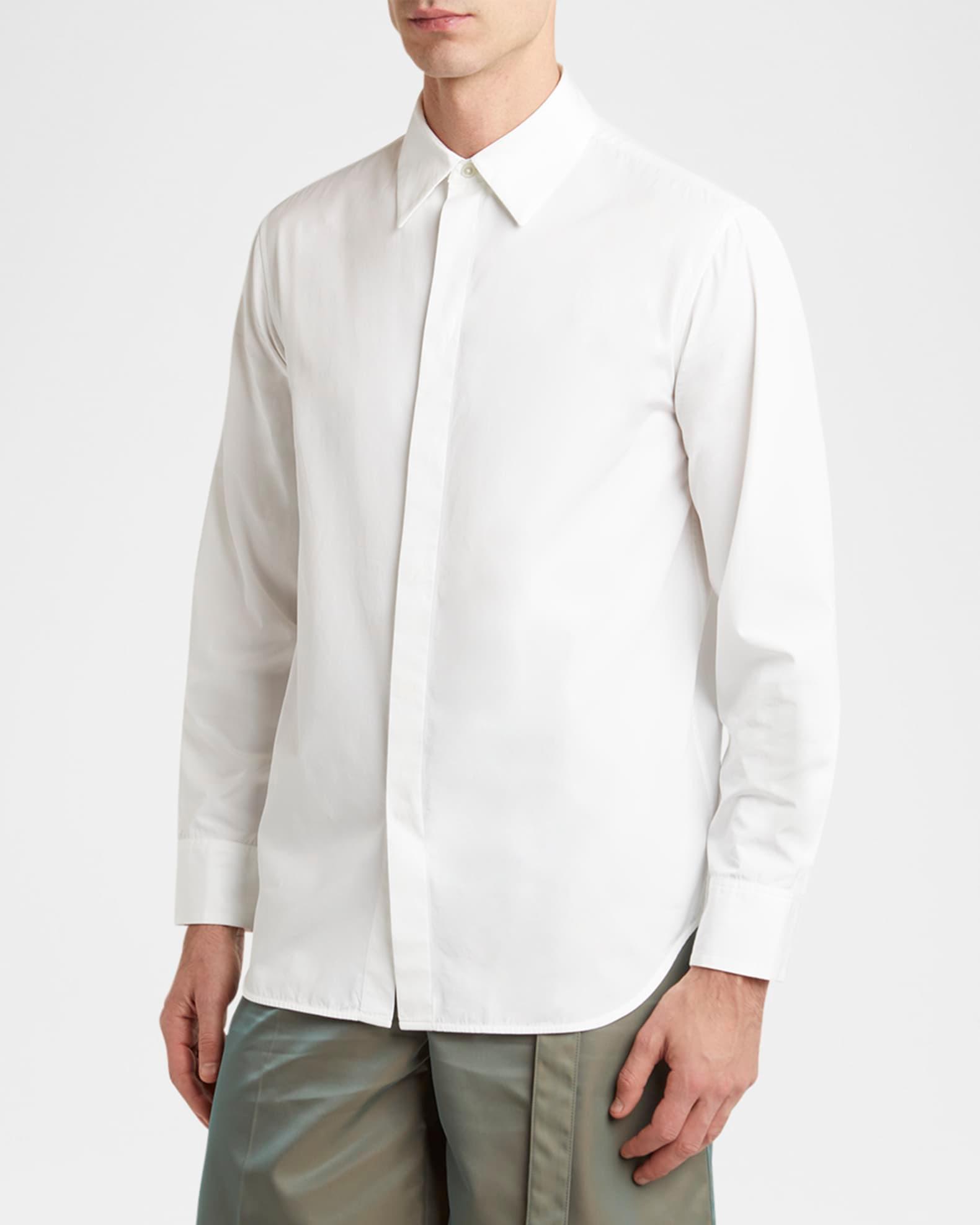 Men's Concealed-Placket Cotton Sport Shirt Product Image