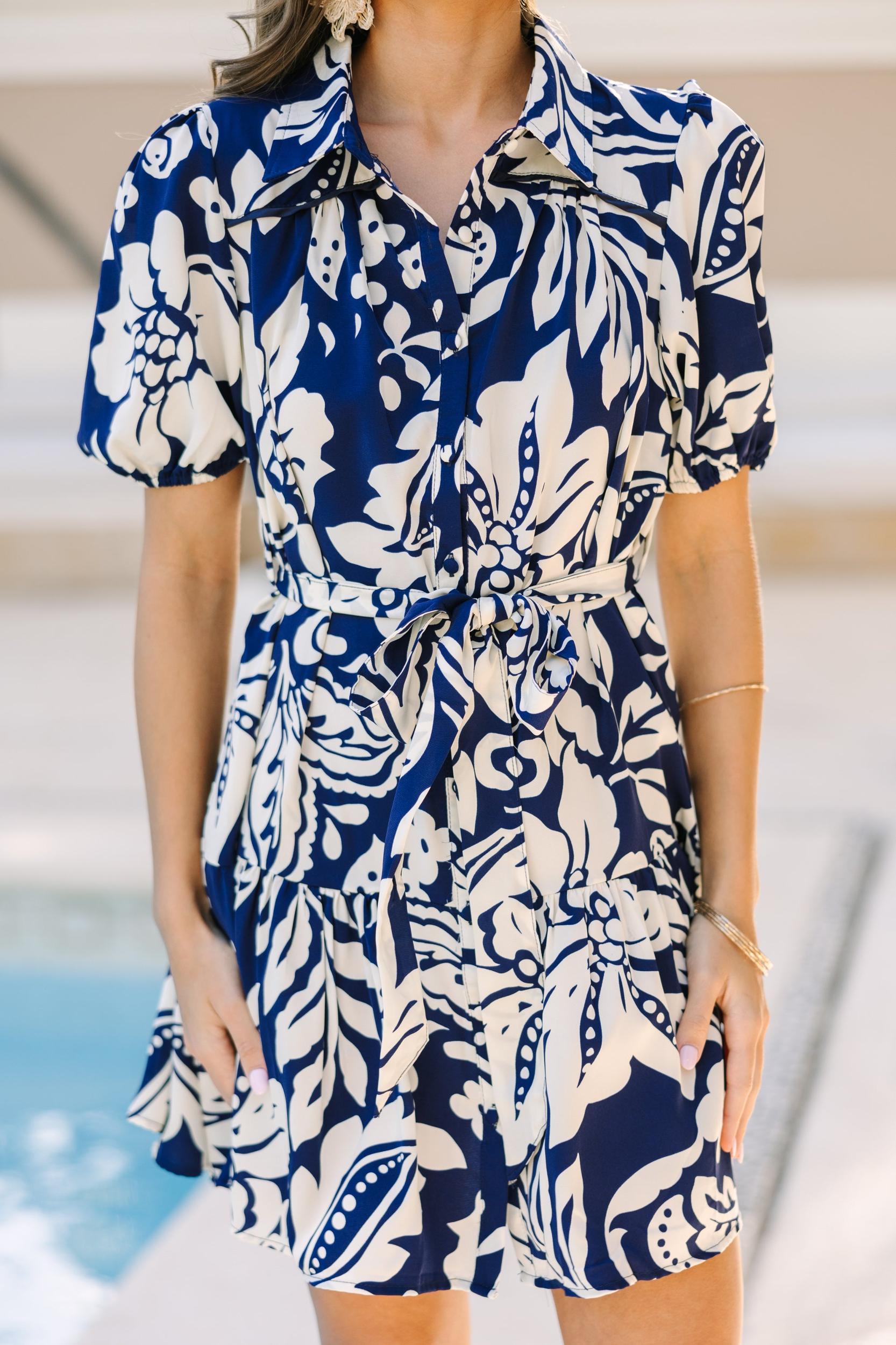 All Is Well Midnight Blue Abstract Dress Female Product Image