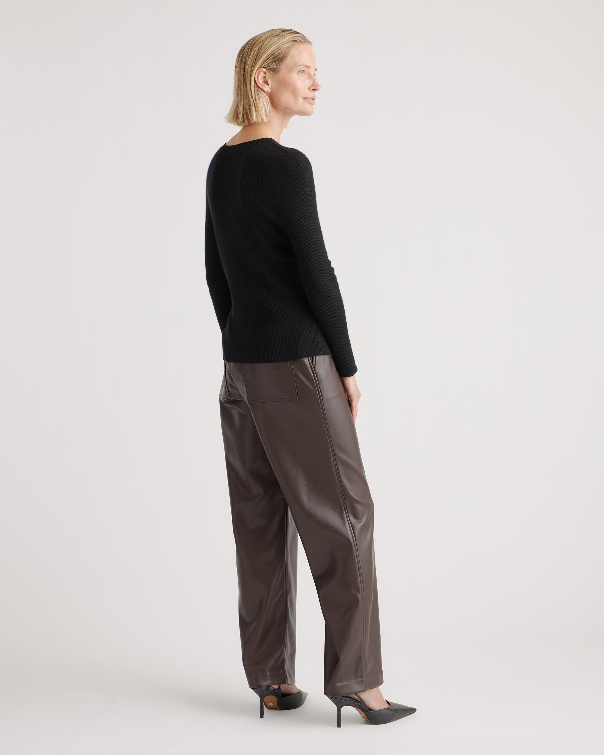 Quince | Women's Featherweight Cashmere Ribbed Henley Sweater Product Image