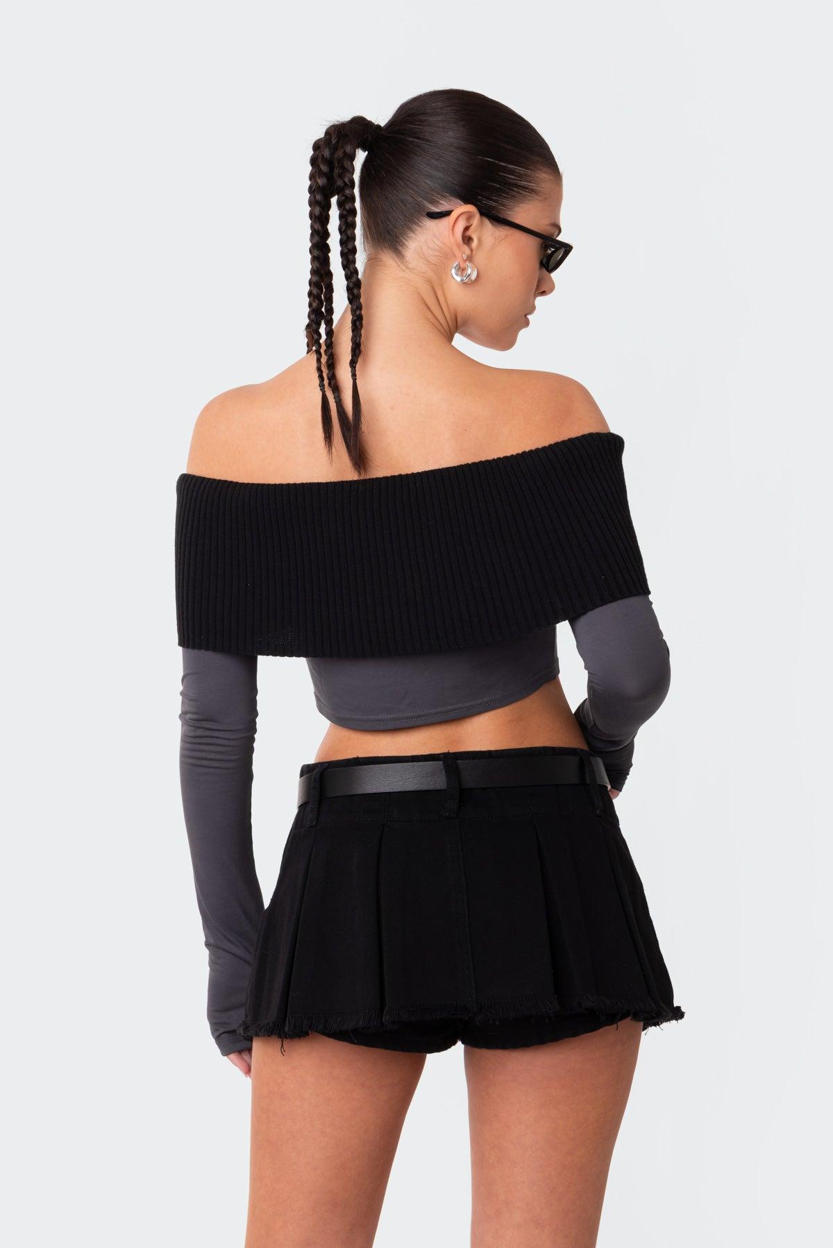 Alma Off Shoulder Half Knit Top Product Image