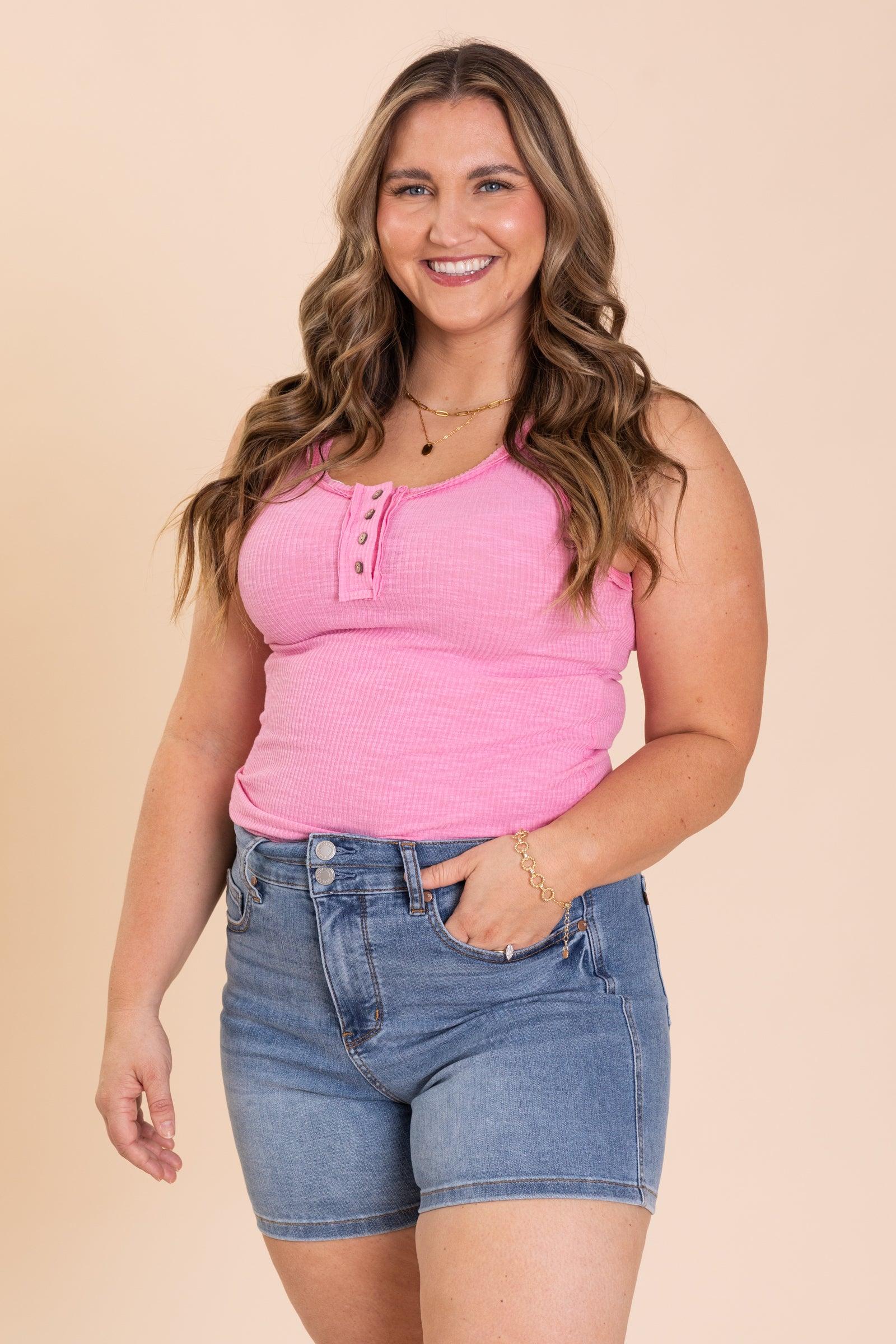 Tummy Control Cool Denim Shorts Product Image