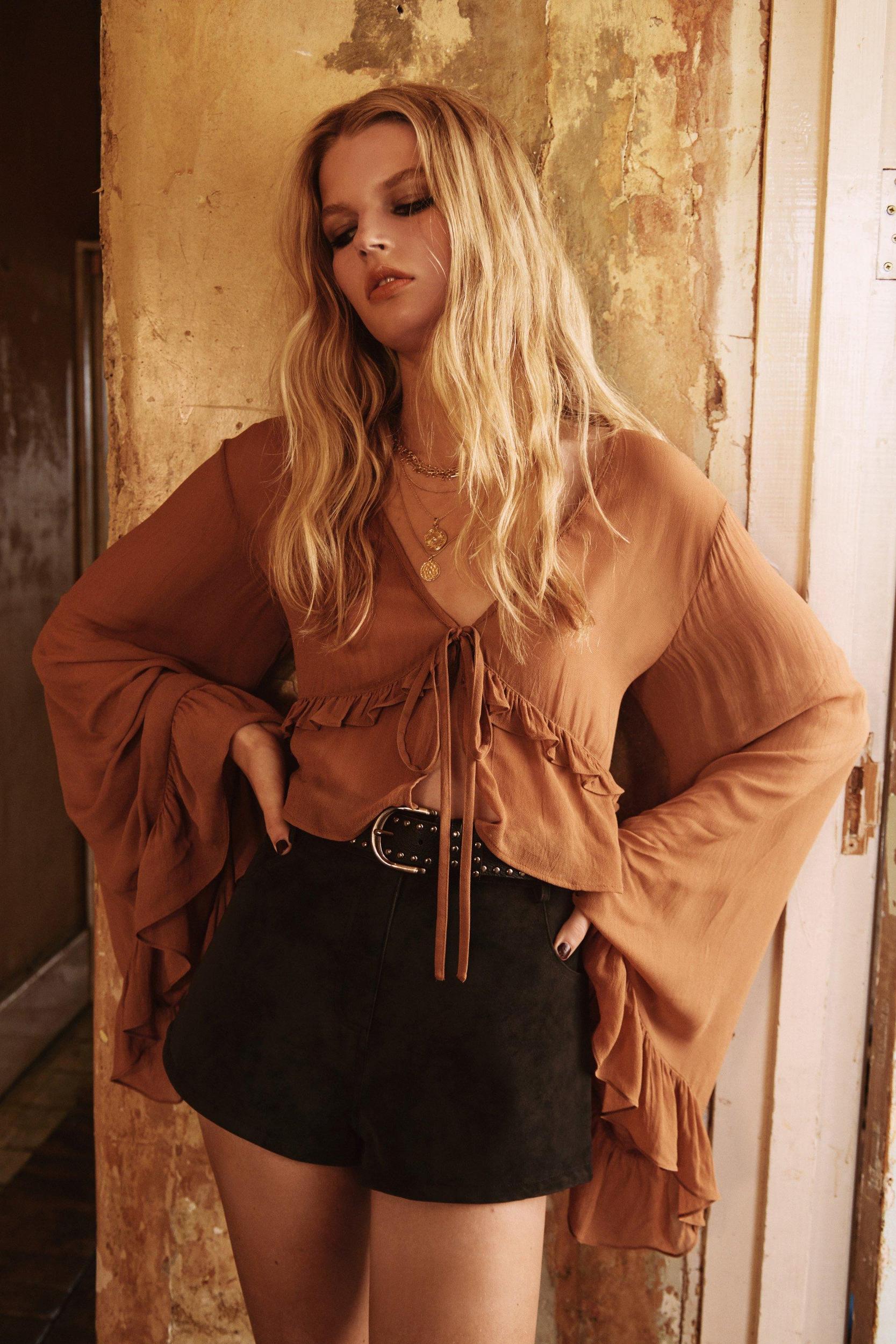 Distressed Faux Leather Hotpant  Product Image