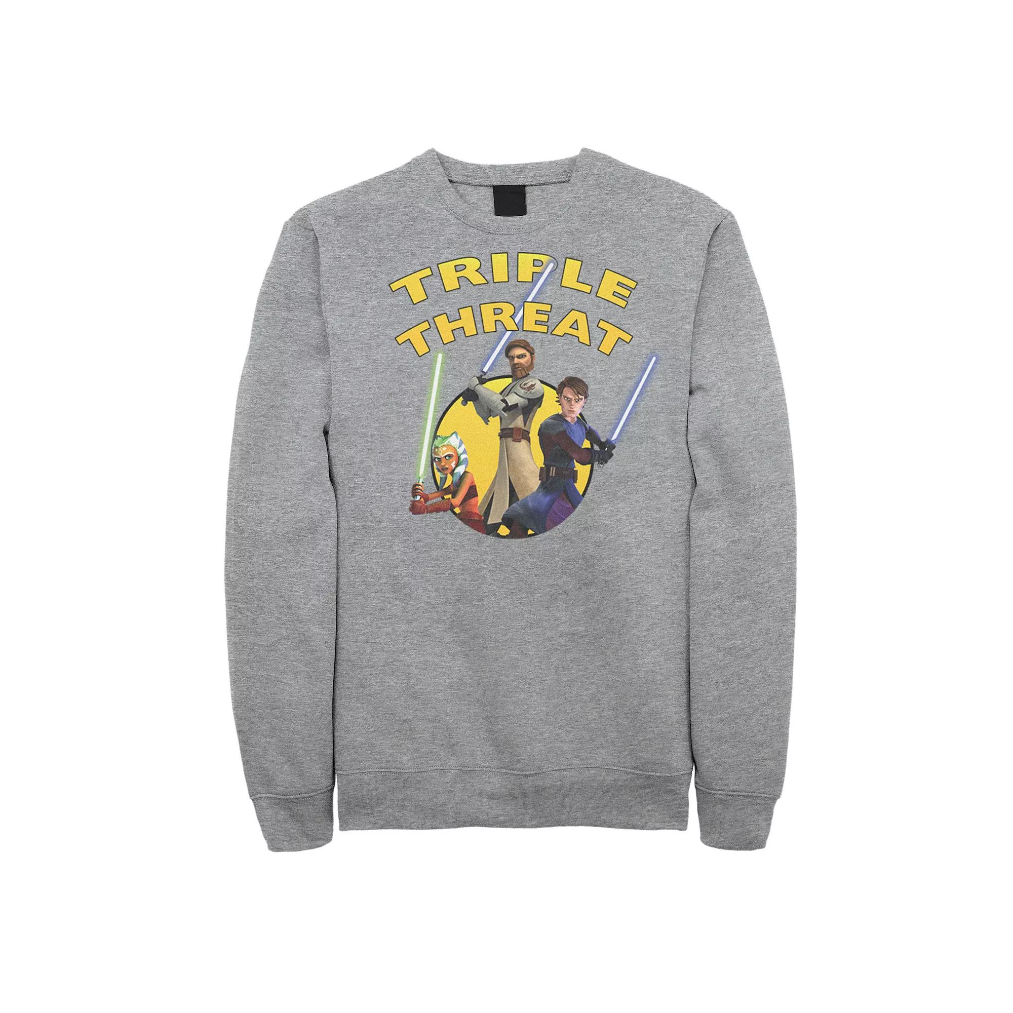 Men's Star Wars: Clone Wars Group Shot Triple Threat Fleece, Size: XXL, Athletic Grey Product Image