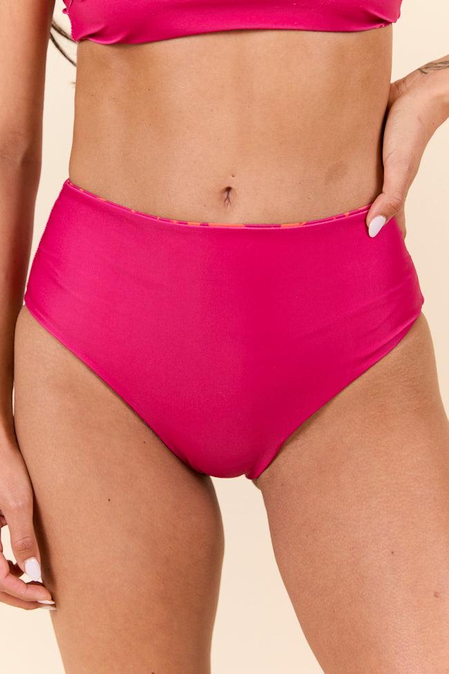 Tide Turner Pink Multi Print Reversible Bikini Bottoms Product Image