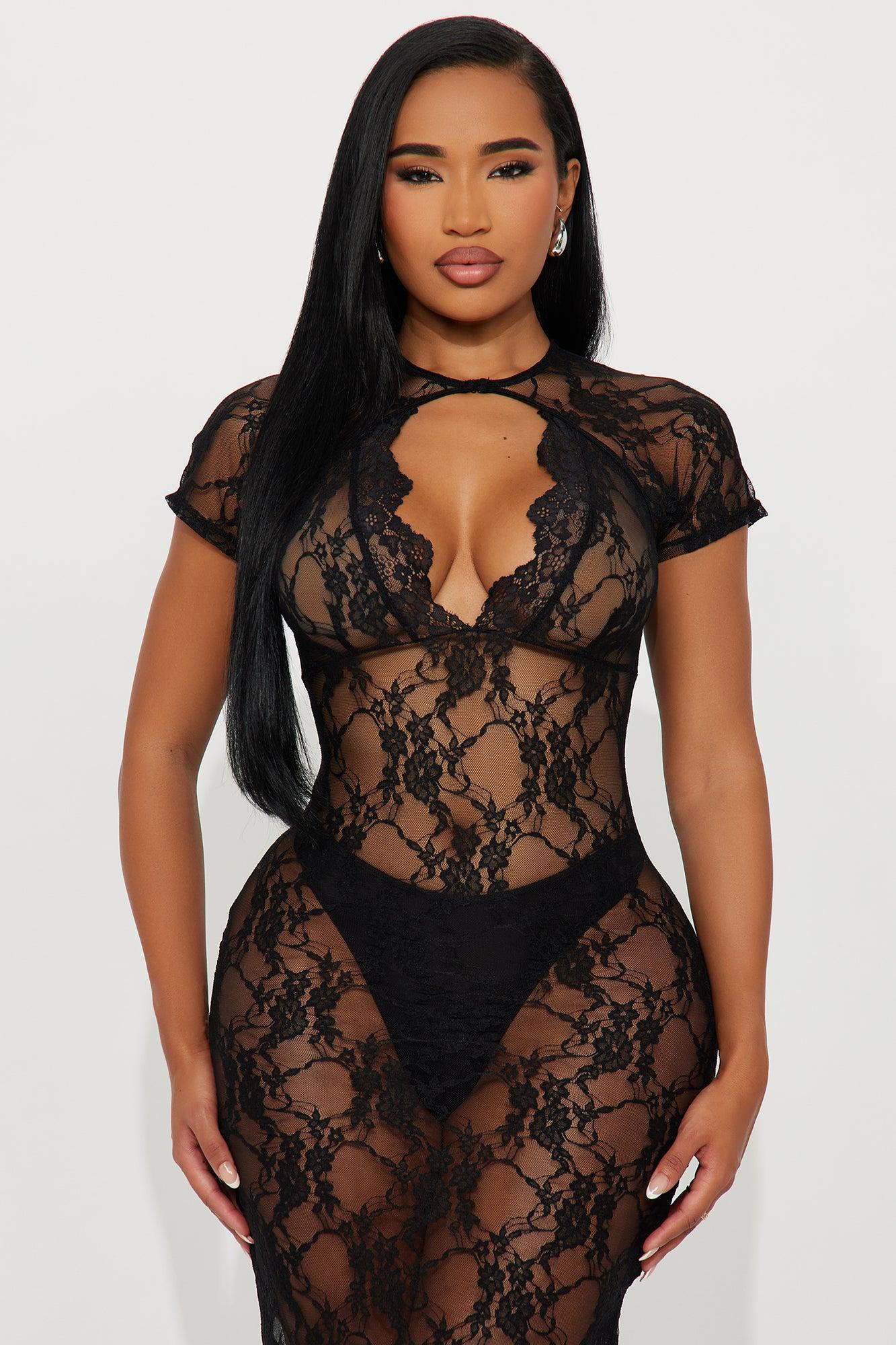 Twilight Lace Maxi Dress - Black Female Product Image