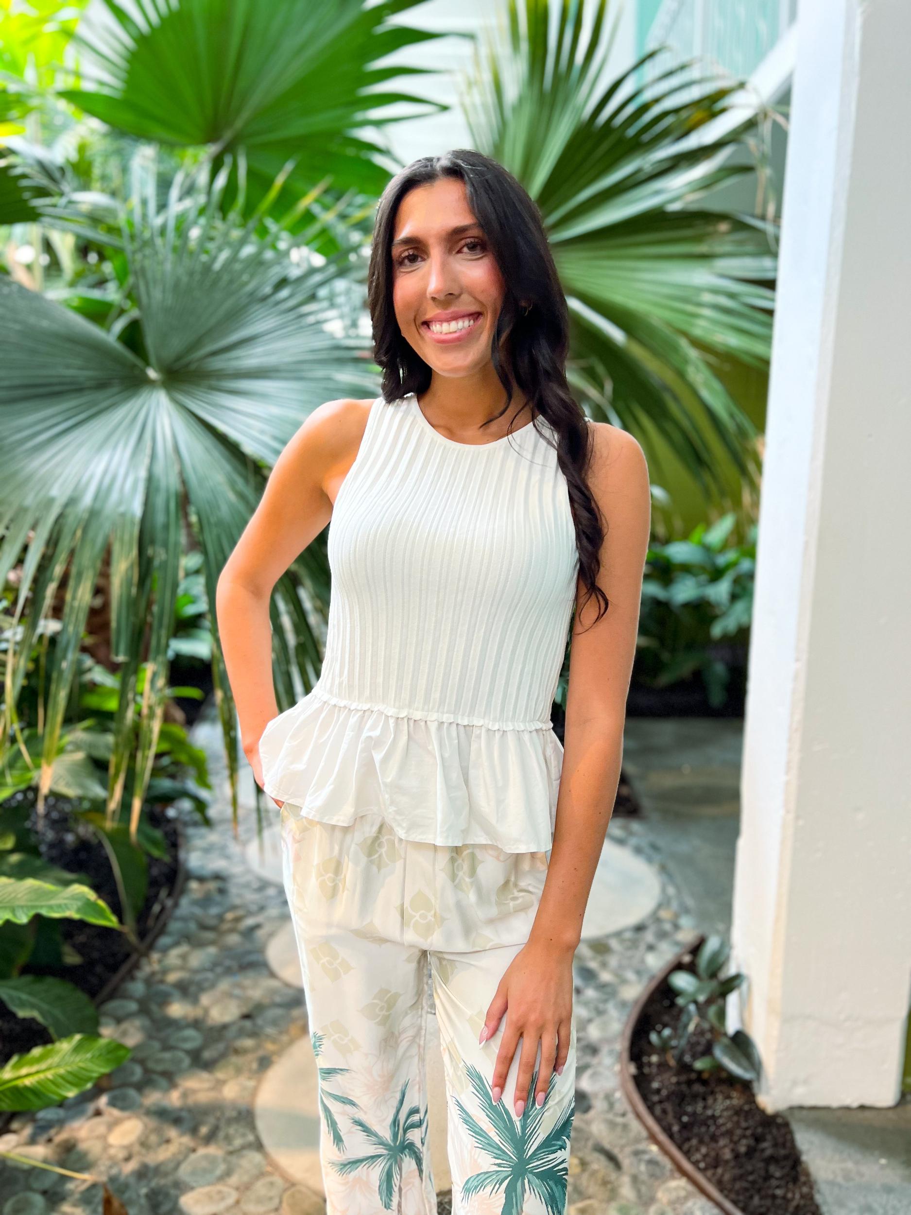 Maggie Sleeveless Ruffled Top Product Image