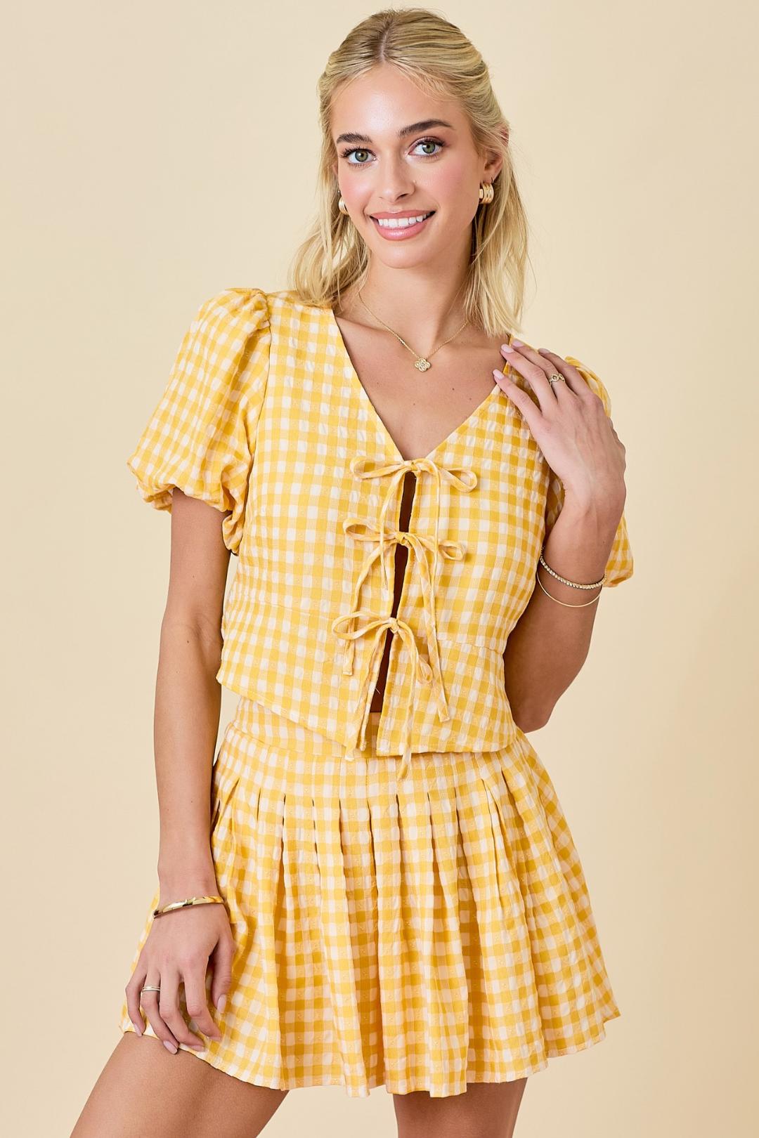 Gingham Bow Skirt Product Image