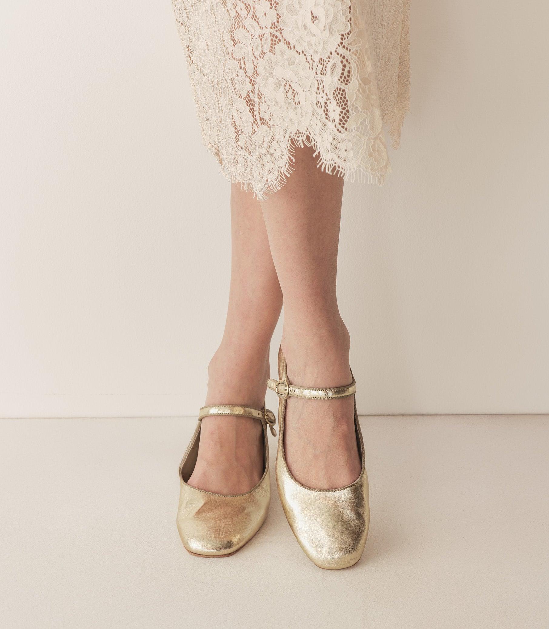 MARY JANE SLIPPER -- PLATINUM METALLIC NAPPA Product Image