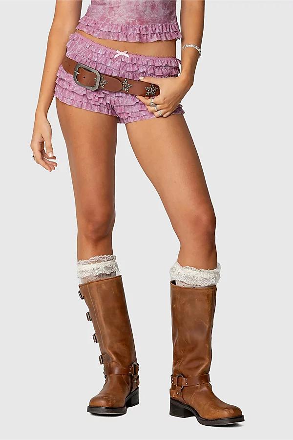 Edikted Shailee Ruffled Shorts Womens at Urban Outfitters Product Image