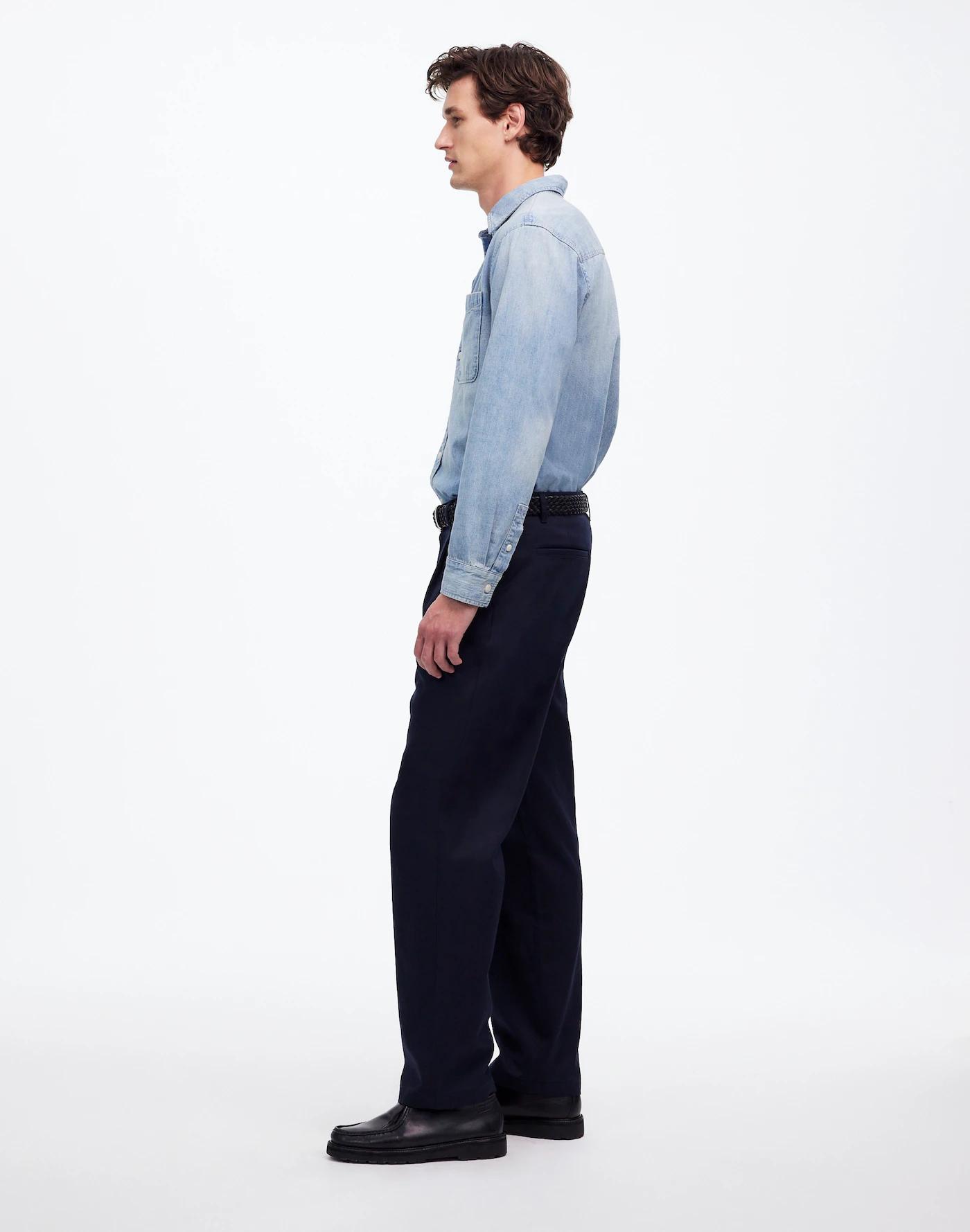 Pleated Trousers in Italian Cotton Twill Product Image