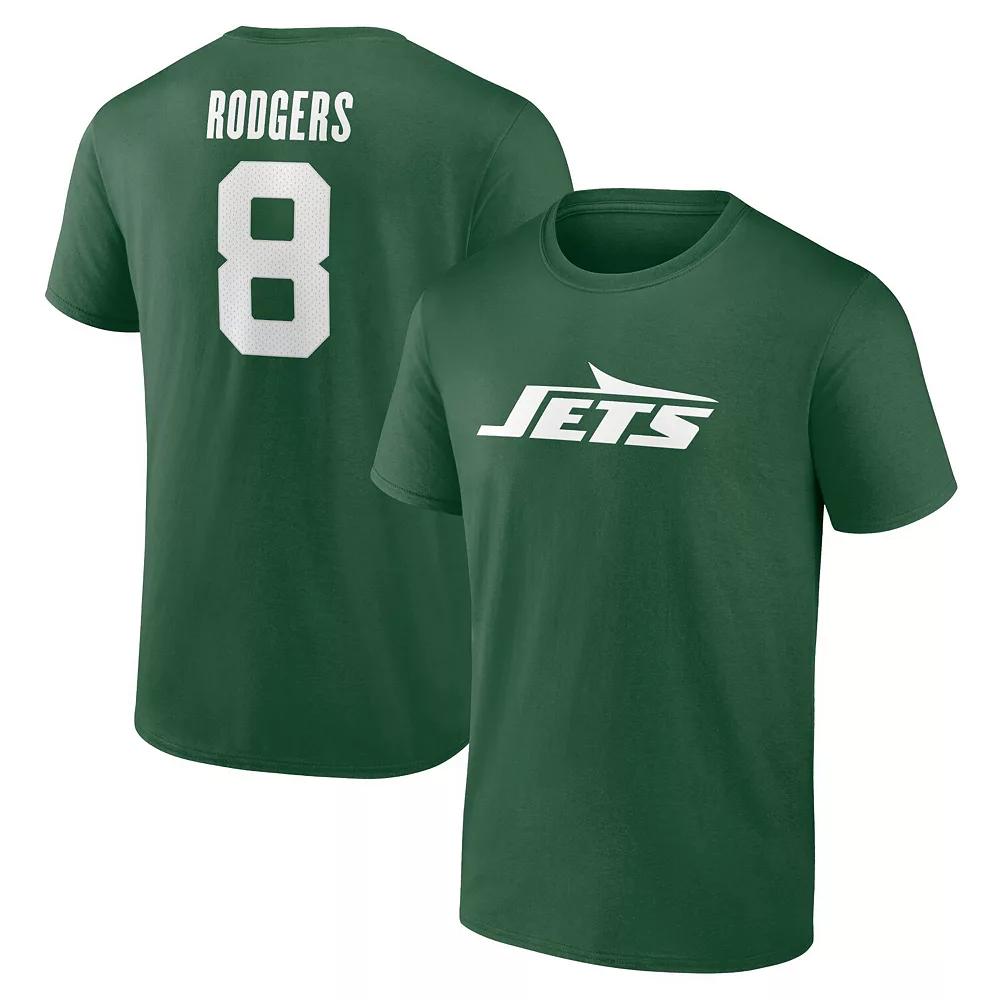 Men's Fanatics Aaron Rodgers Green New York Jets Player Icon Name & Number T-Shirt, Size: Large Product Image