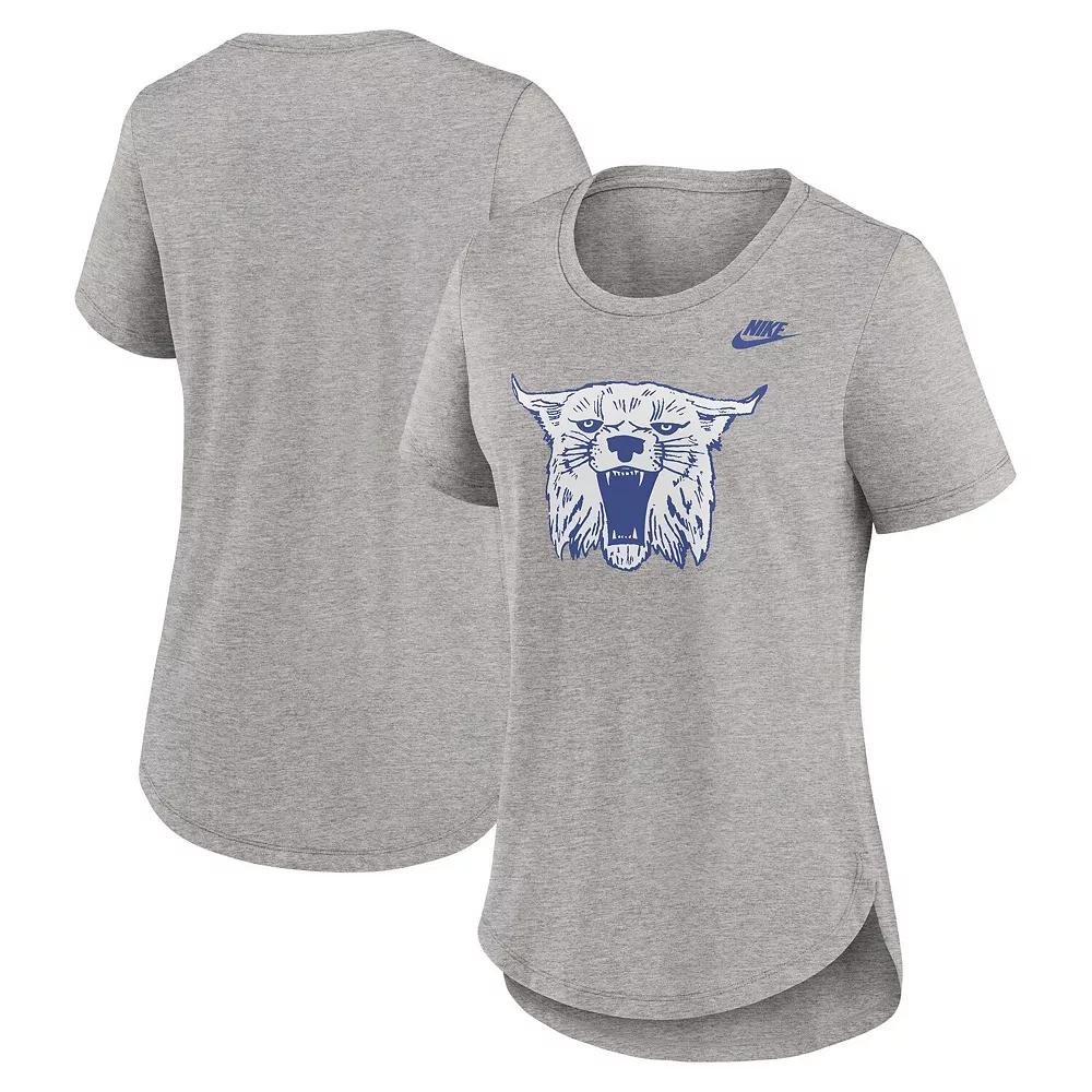 Women's Nike Heather Gray Kentucky Wildcats Legacy Tri-Blend T-Shirt, Size: Small, Grey Product Image