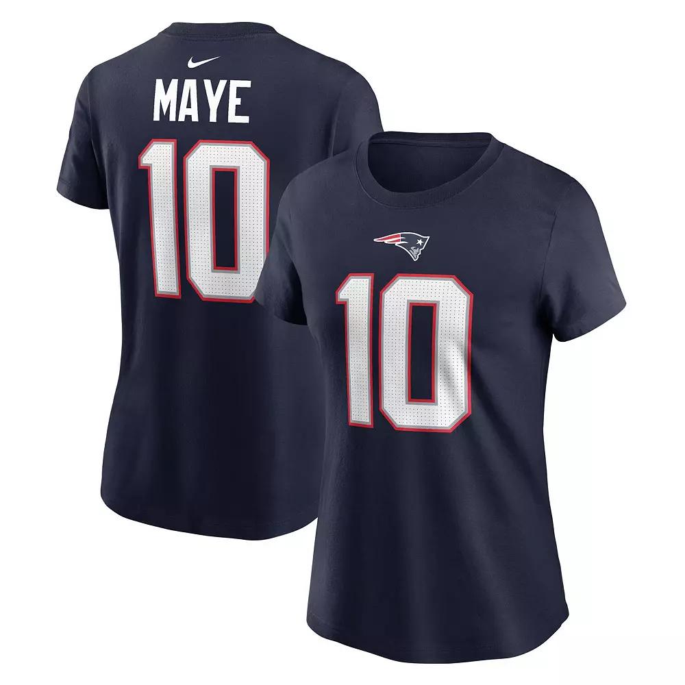 Women's Nike Drake Maye Navy New England Patriots 2024 NFL Draft First Round Pick Name & Number T-Shirt,  Product Image