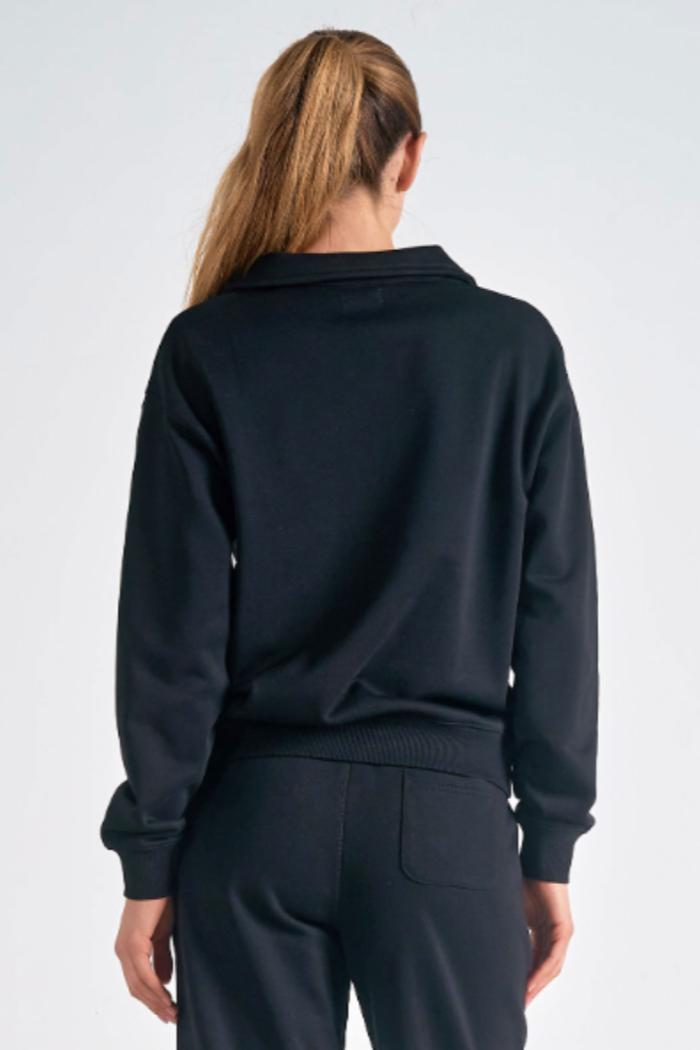 COLLARED V NECK TOP Product Image