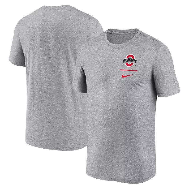 Men's Nike Heather Gray Ohio State Buckeyes Primary Logo Legend Performance T-Shirt,  Product Image