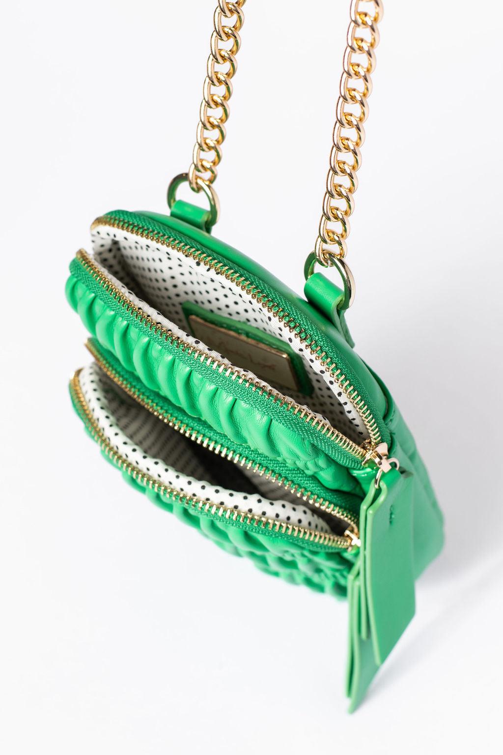 Green Ruched Crossbody Purse FINAL SALE Product Image