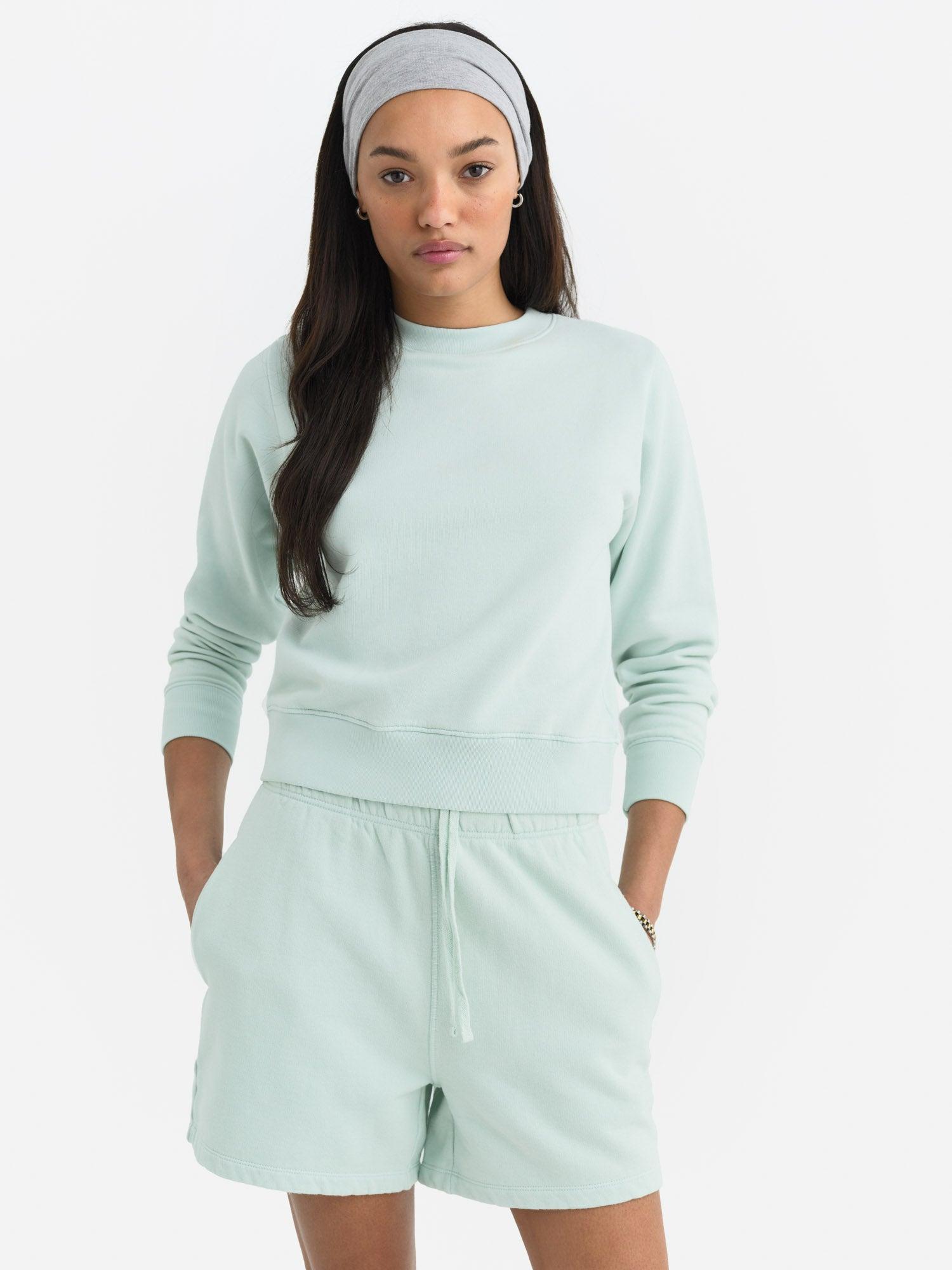 Organic Fleece Shrunken Crew Neck Sweatshirt Female Product Image