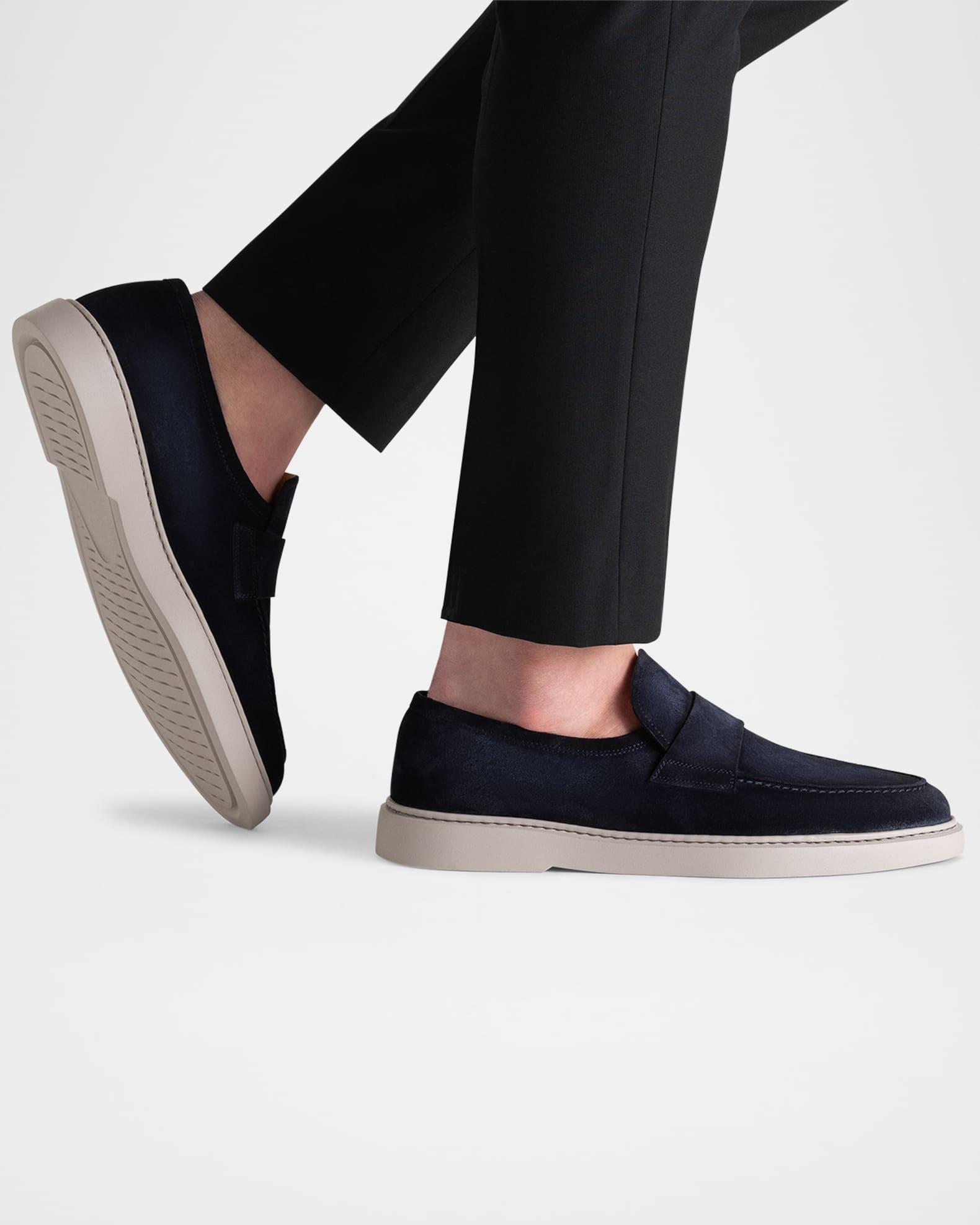 Men's Bandera Suede Rubber-Sole Penny Loafers Product Image