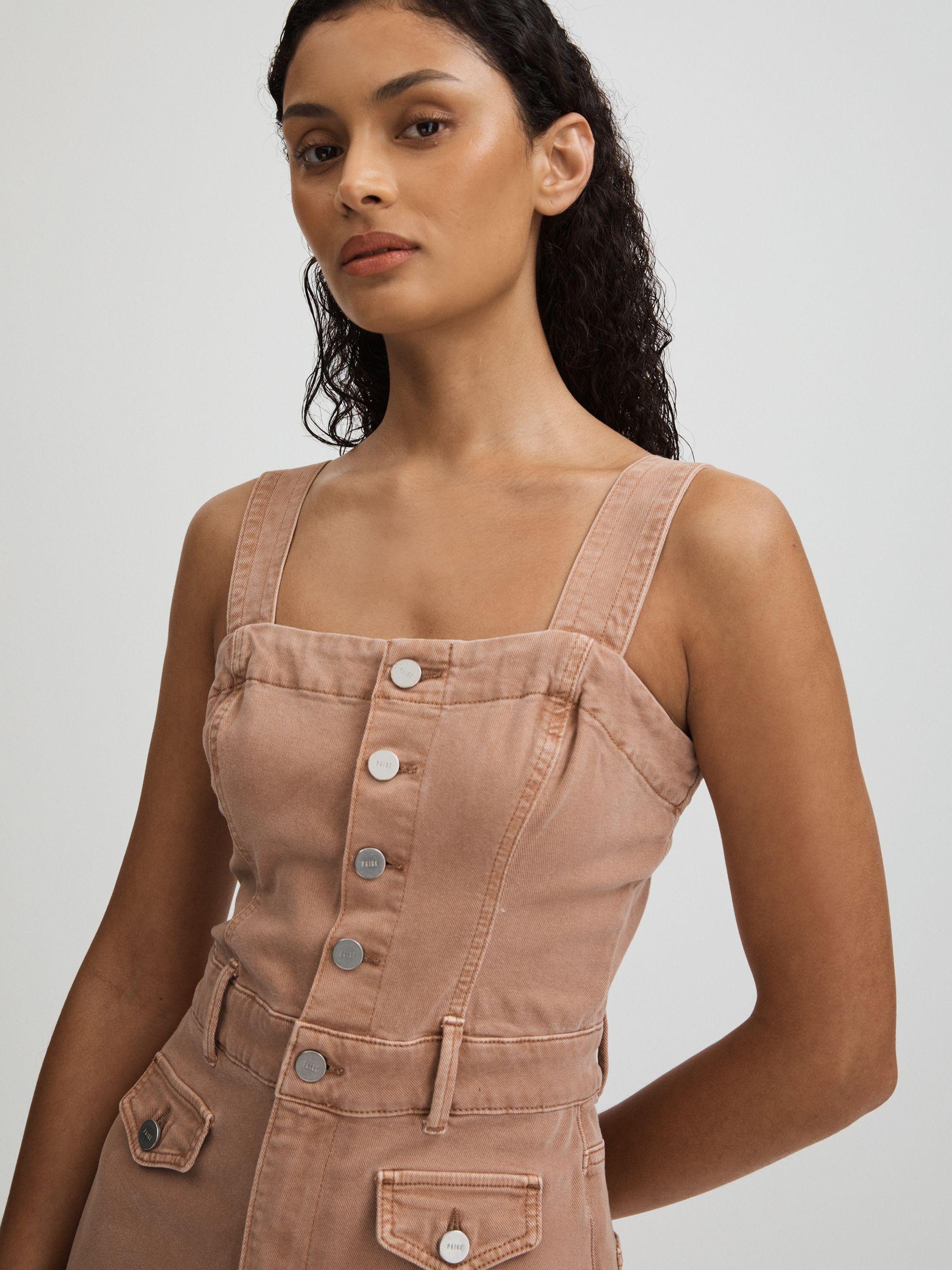 Anessa Rose Paige Rose Cropped Denim Wide Leg Jumpsuit Product Image