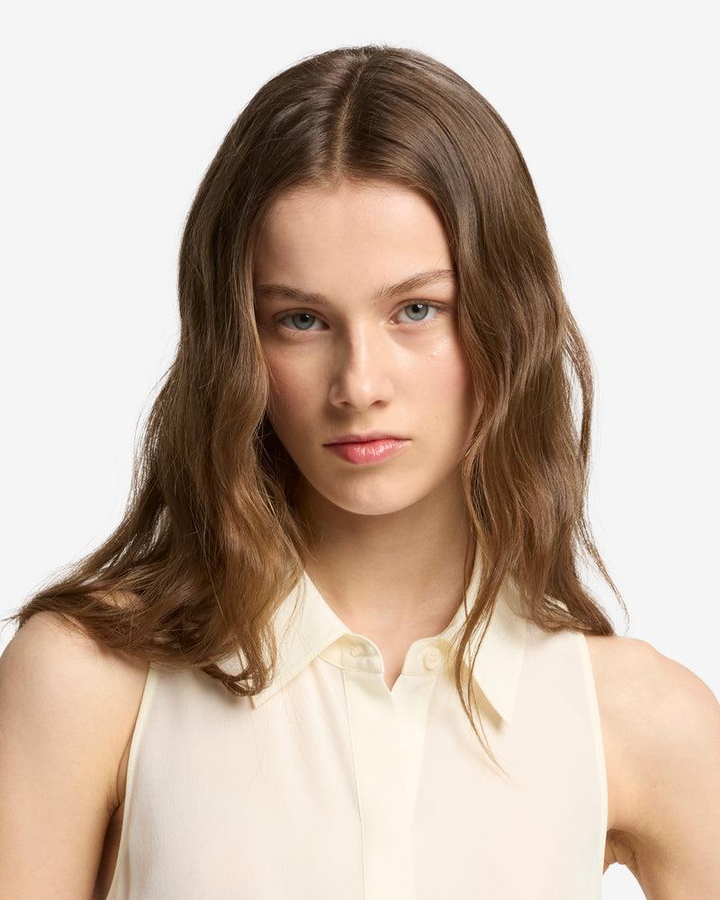 Sleeveless Silk Button Down Product Image