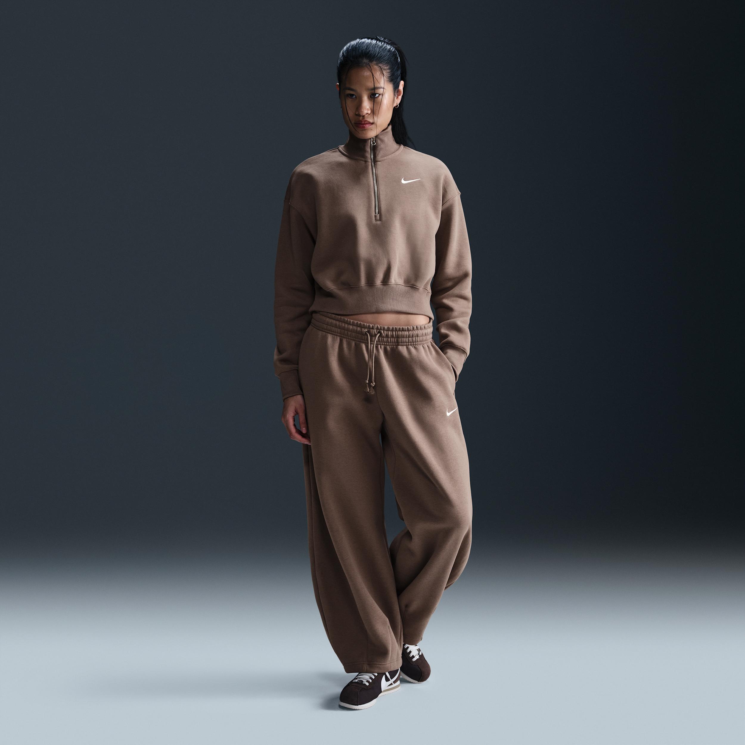 Nike Womens Nike Style Fleece Crop Quarter-Zip - Womens Product Image