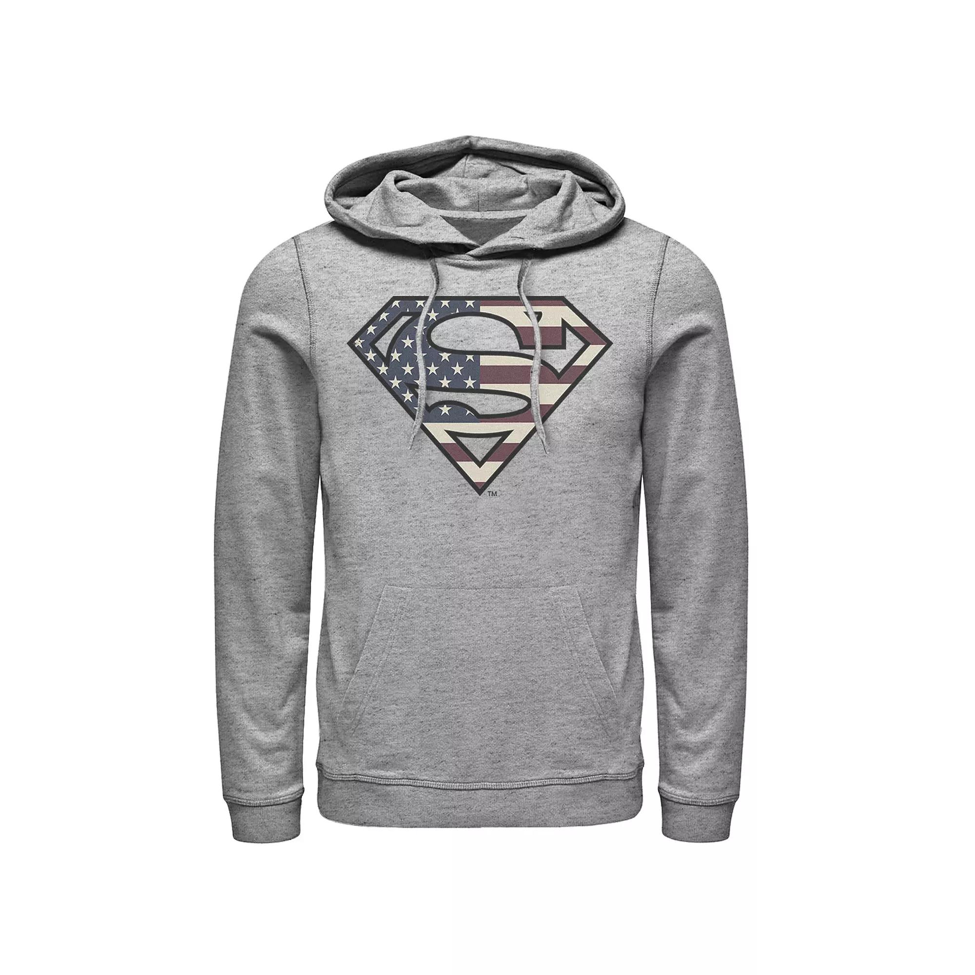 Men's DC Comics Superman Vintage American Flag Logo Fill Hoodie,  Product Image