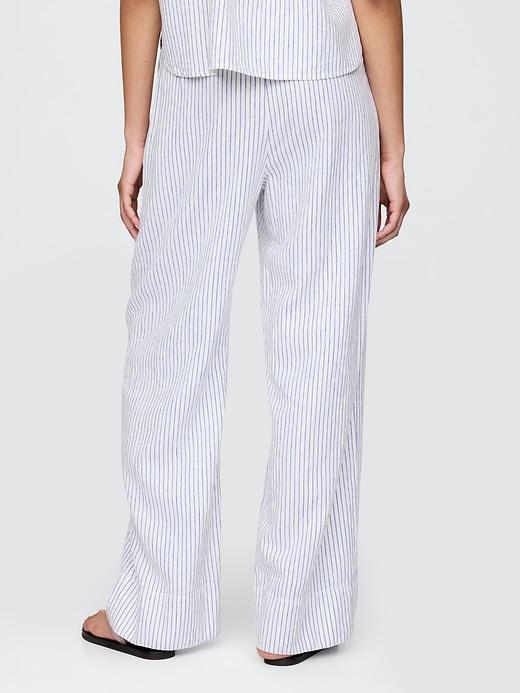 Linen-Blend Easy Wide-Hem Pants Product Image