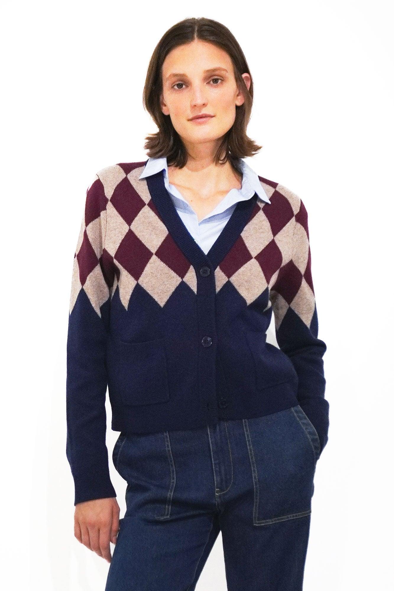 The Baxter - Navy/Wheat/Merlot Female Product Image