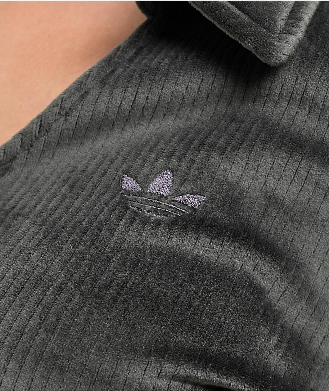 adidas Originals Carbon Corduroy Crop Zip Cardigan Product Image