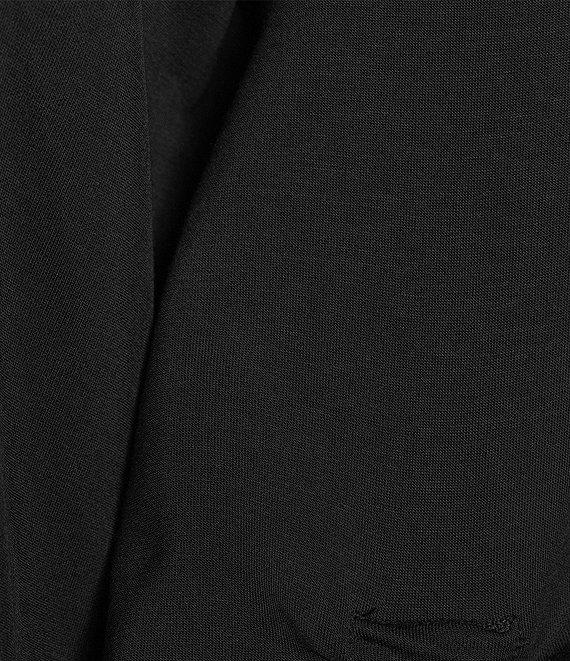 Westbound Petite Size Printed Ruched Sleeve Crew Neck Top Product Image