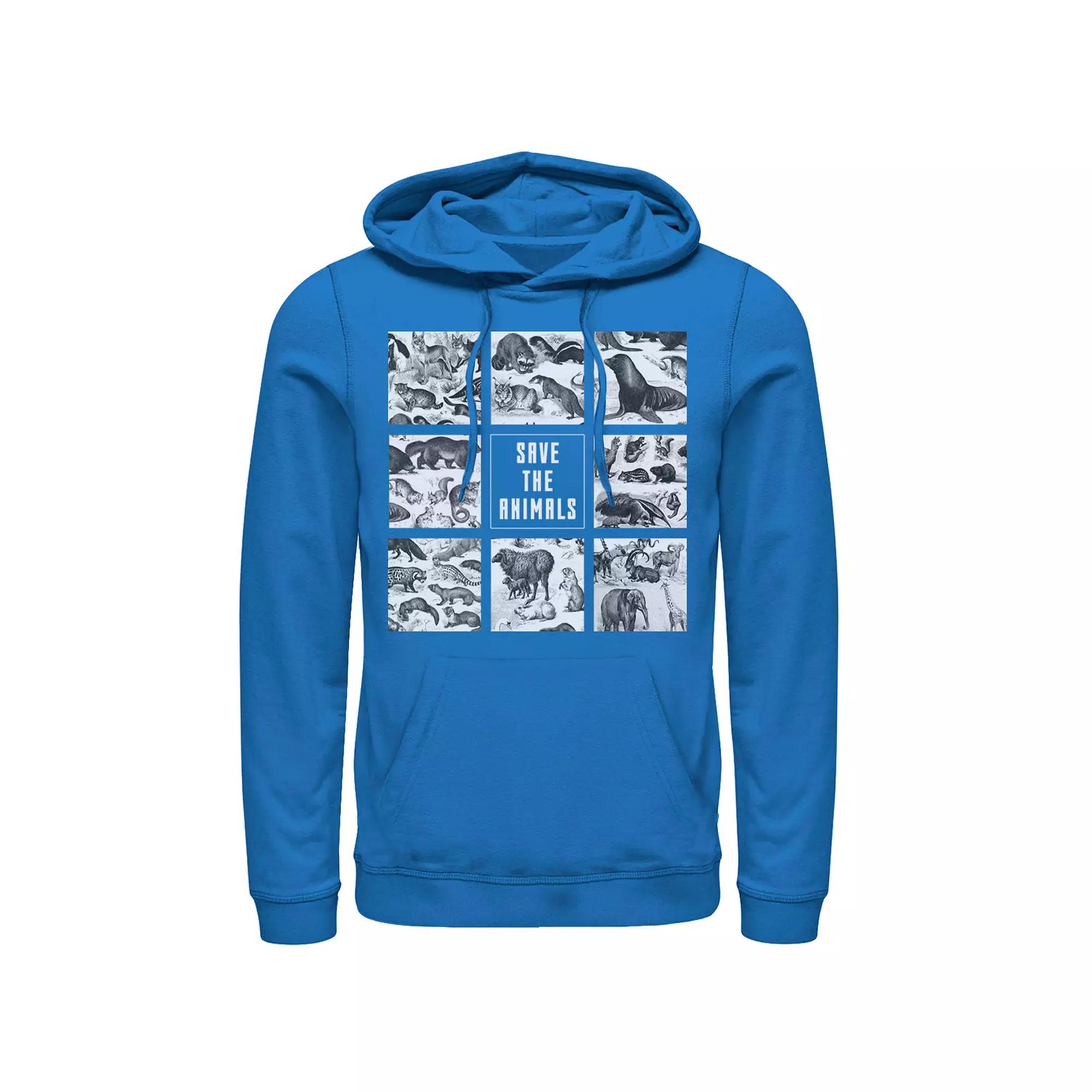 Men's Earth Day Save The Animals Box Up Hoodie, Size: 3XL, Royal Product Image