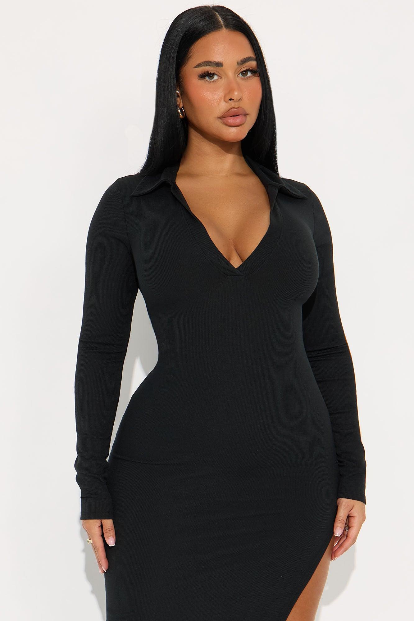 Drew Ribbed Maxi Dress - Black Female Product Image