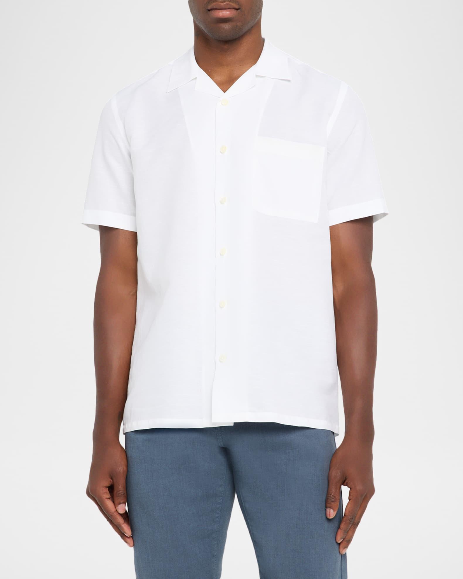 Men's Linen and Cotton Pocket Camp Shirt Product Image