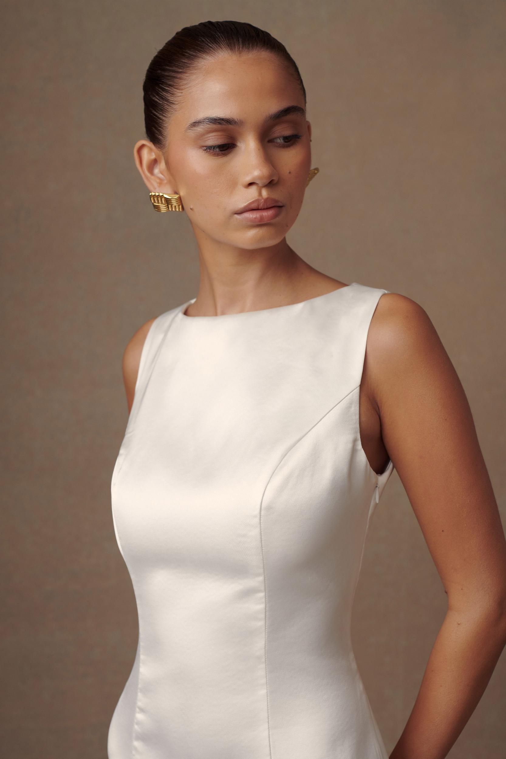 Fontanne Satin Wedding Gown - White Product Image