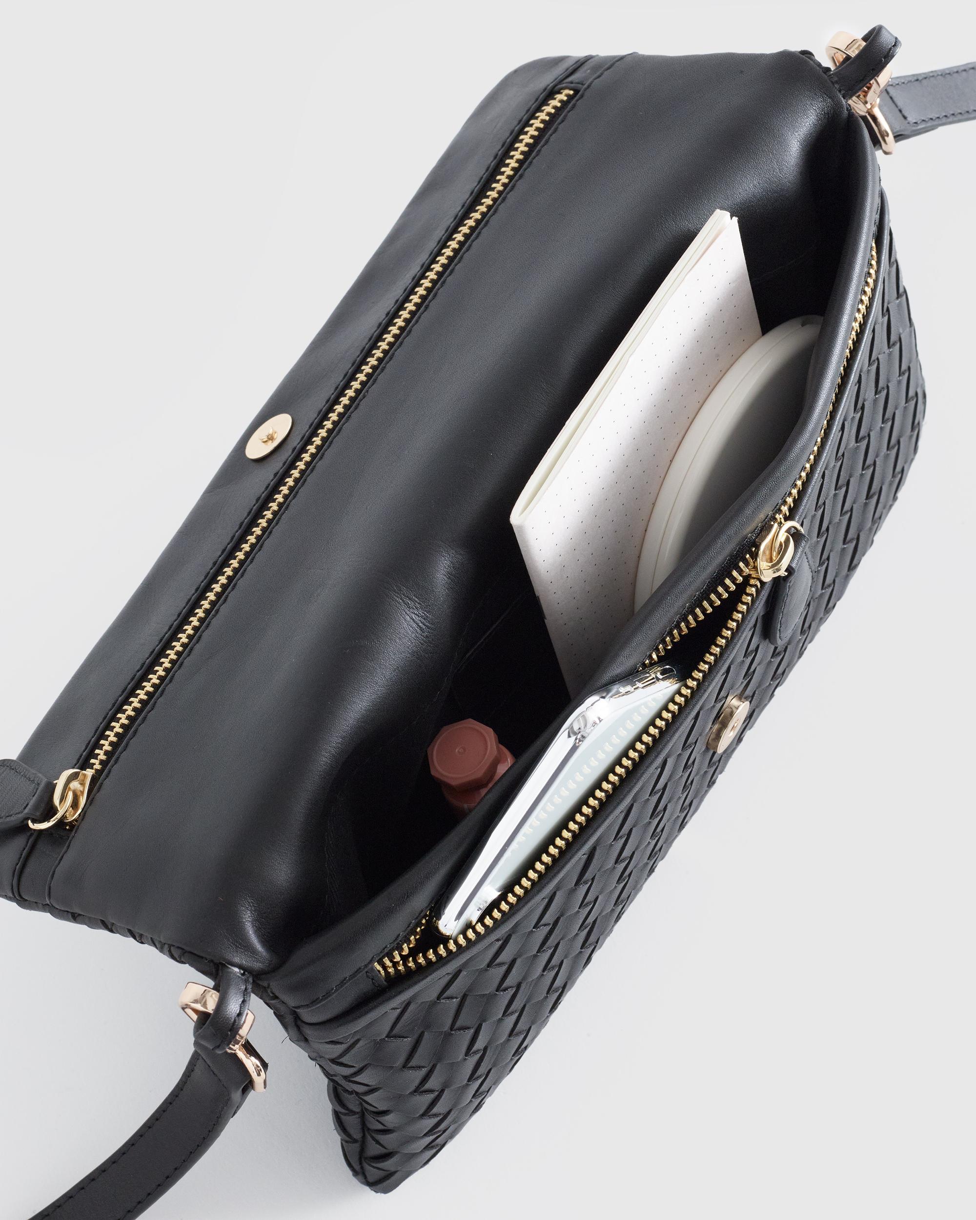 Quince | Women's Italian Leather Handwoven Convertible Clutch Product Image