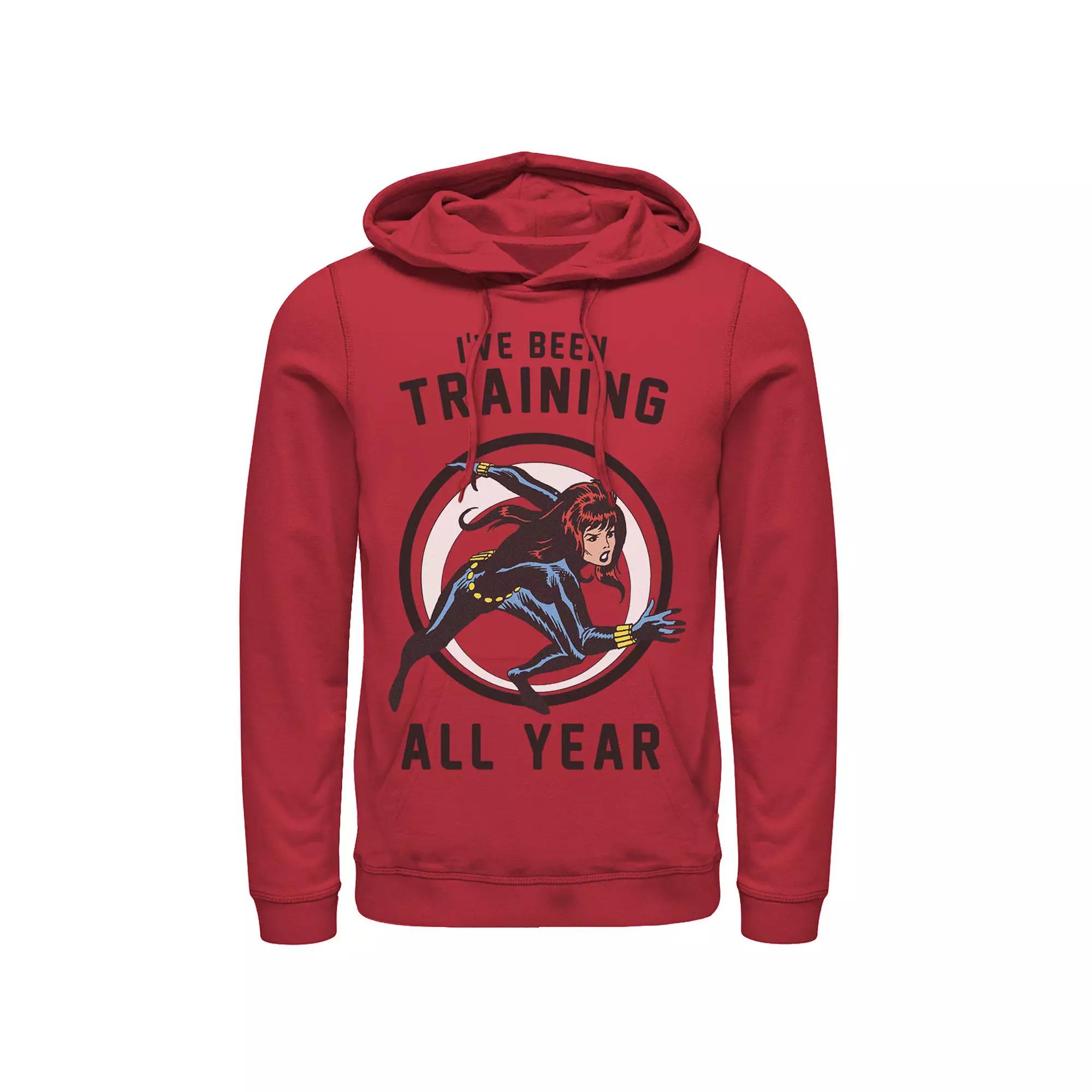 Men's Marvel Avengers Black Widow I've Been Training All Year Hoodie, Size: Small, Red Product Image