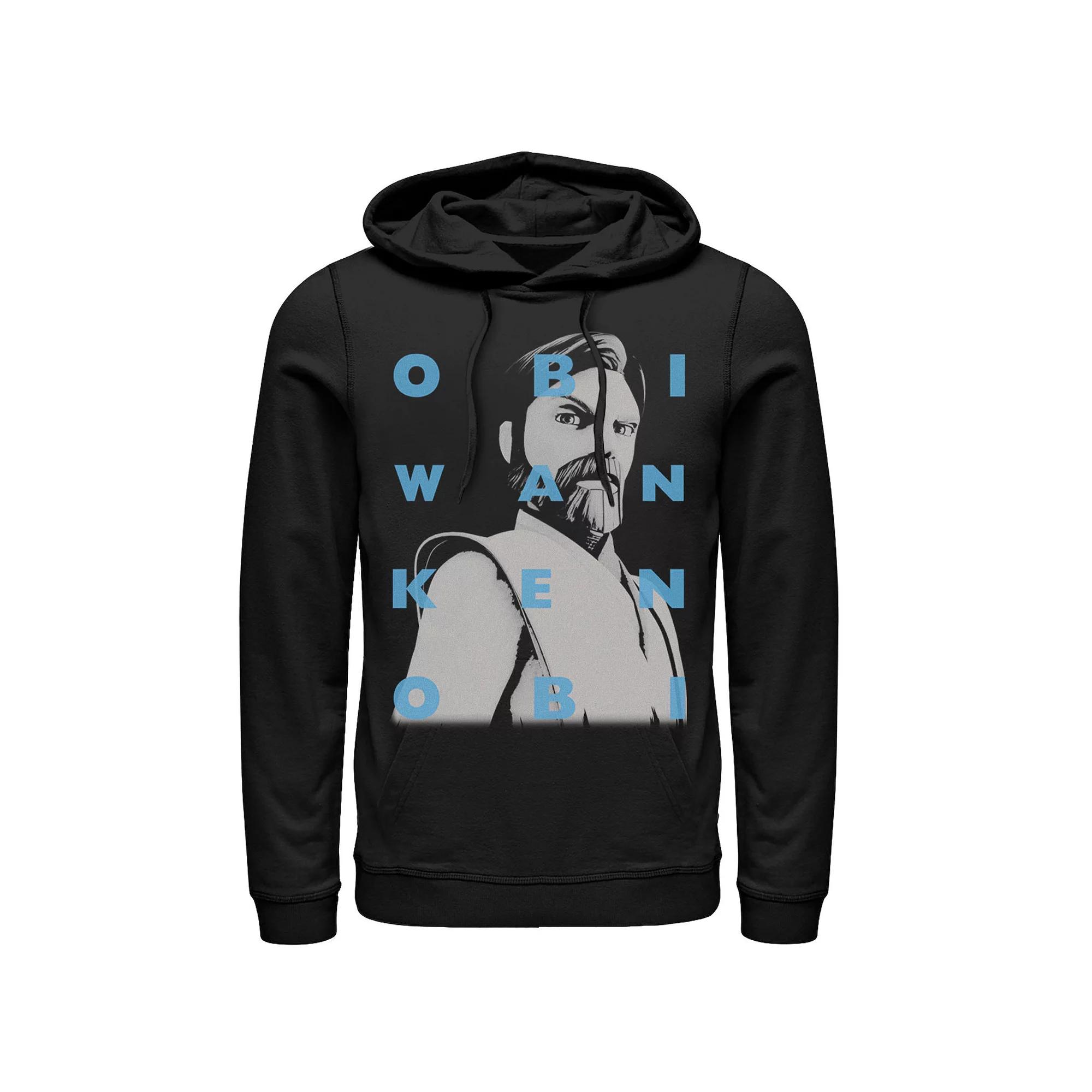 Men's Star Wars: Clone Wars Obi-Wan Kenobi Text Overlay Hoodie,  Product Image