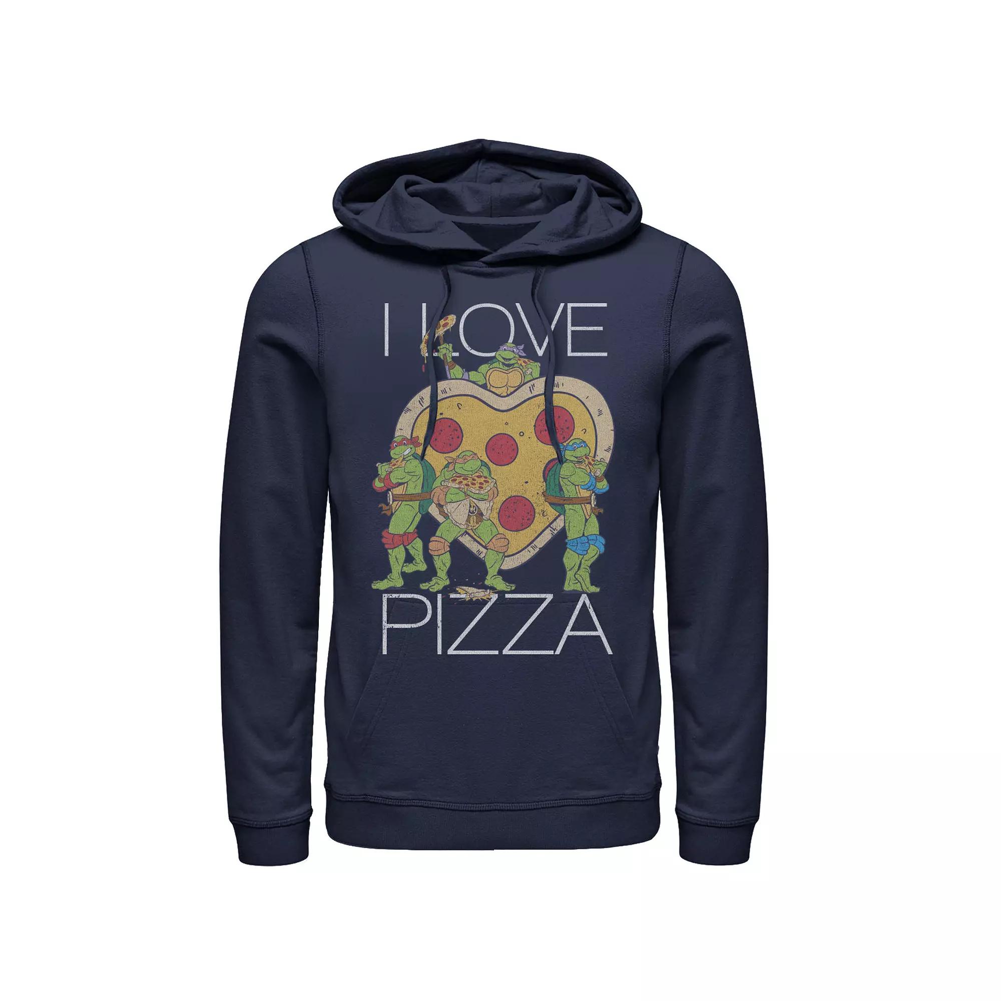 Men's Teenage Mutant Ninja Turtles Pizza Heart Pullover Hoodie, Size: 3XL, Blue Product Image
