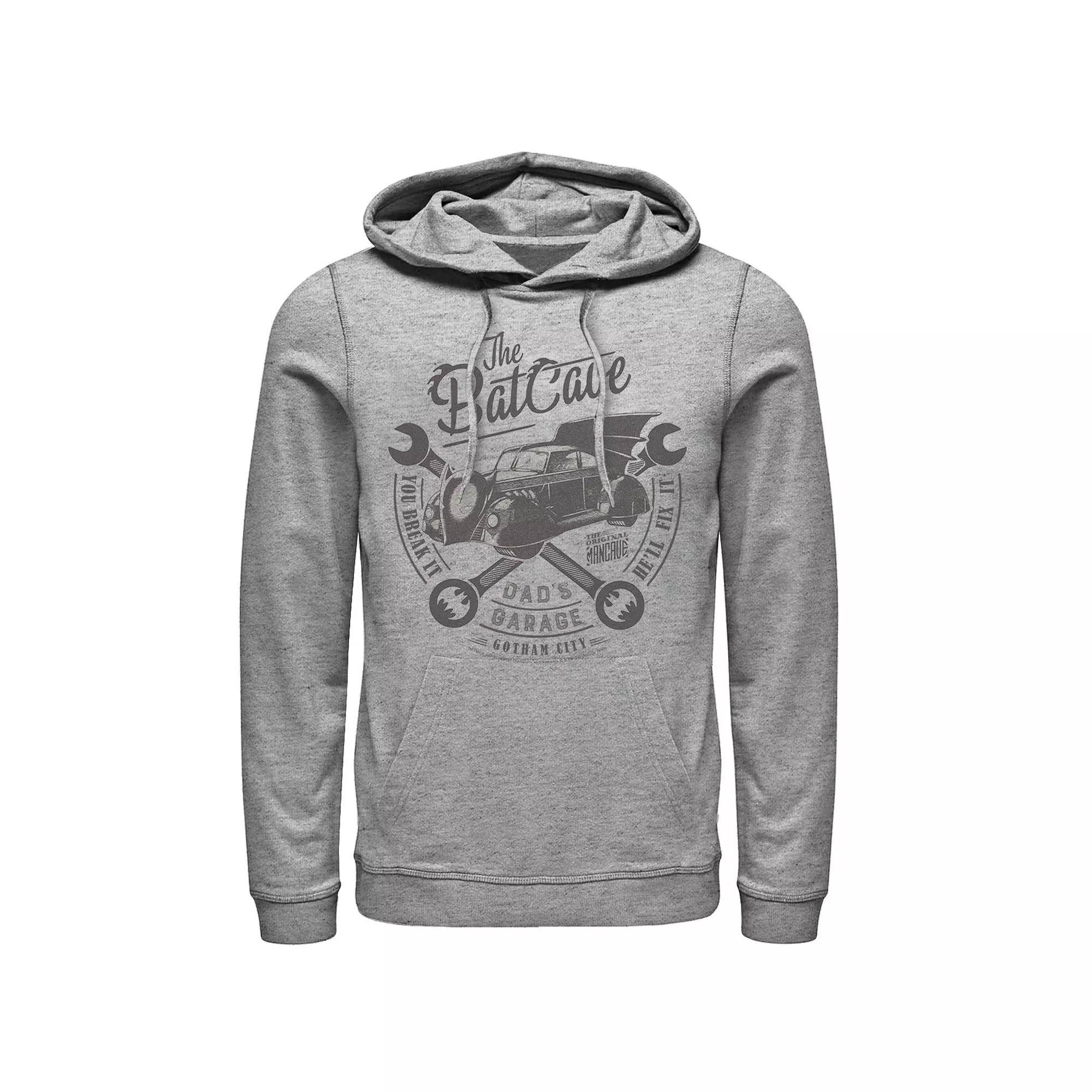 Men's DC Comics The Bat Cave Circle Text Poster Hoodie,  Product Image