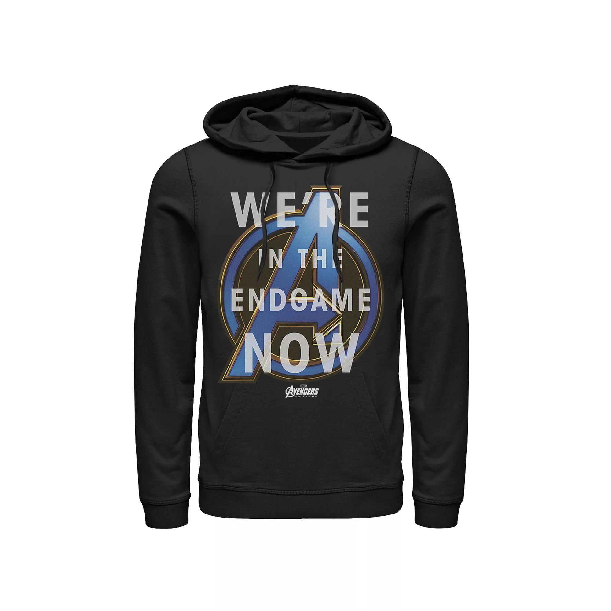 Men's Marvel We're In The Endgame Now Avengers Logo Graphic Hoodie, Size: XXL, Black Product Image
