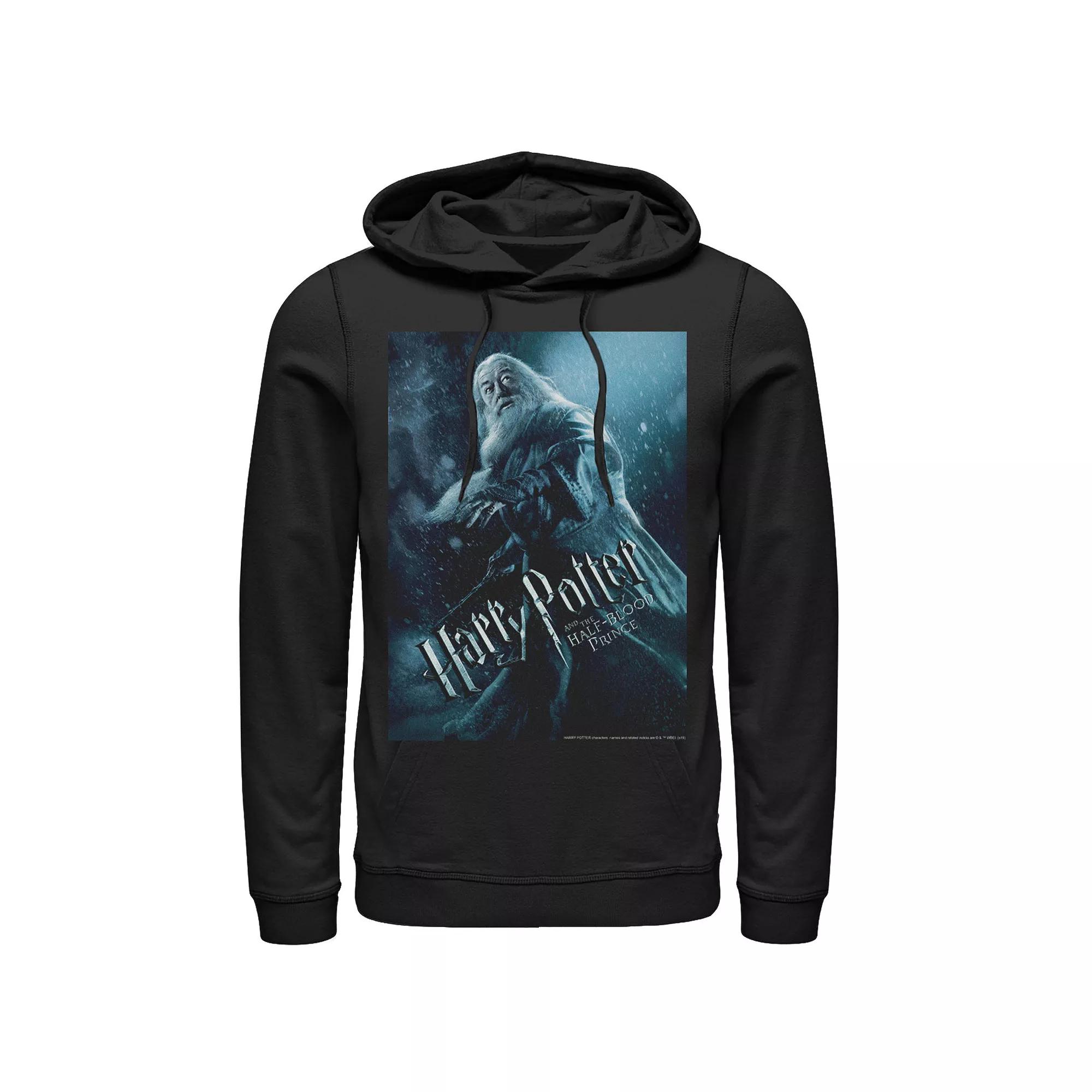 Men's Harry Potter Half-Blood Prince Dumbledore Poster Graphic Pullover Hoodie, Size: XXL, Black Product Image