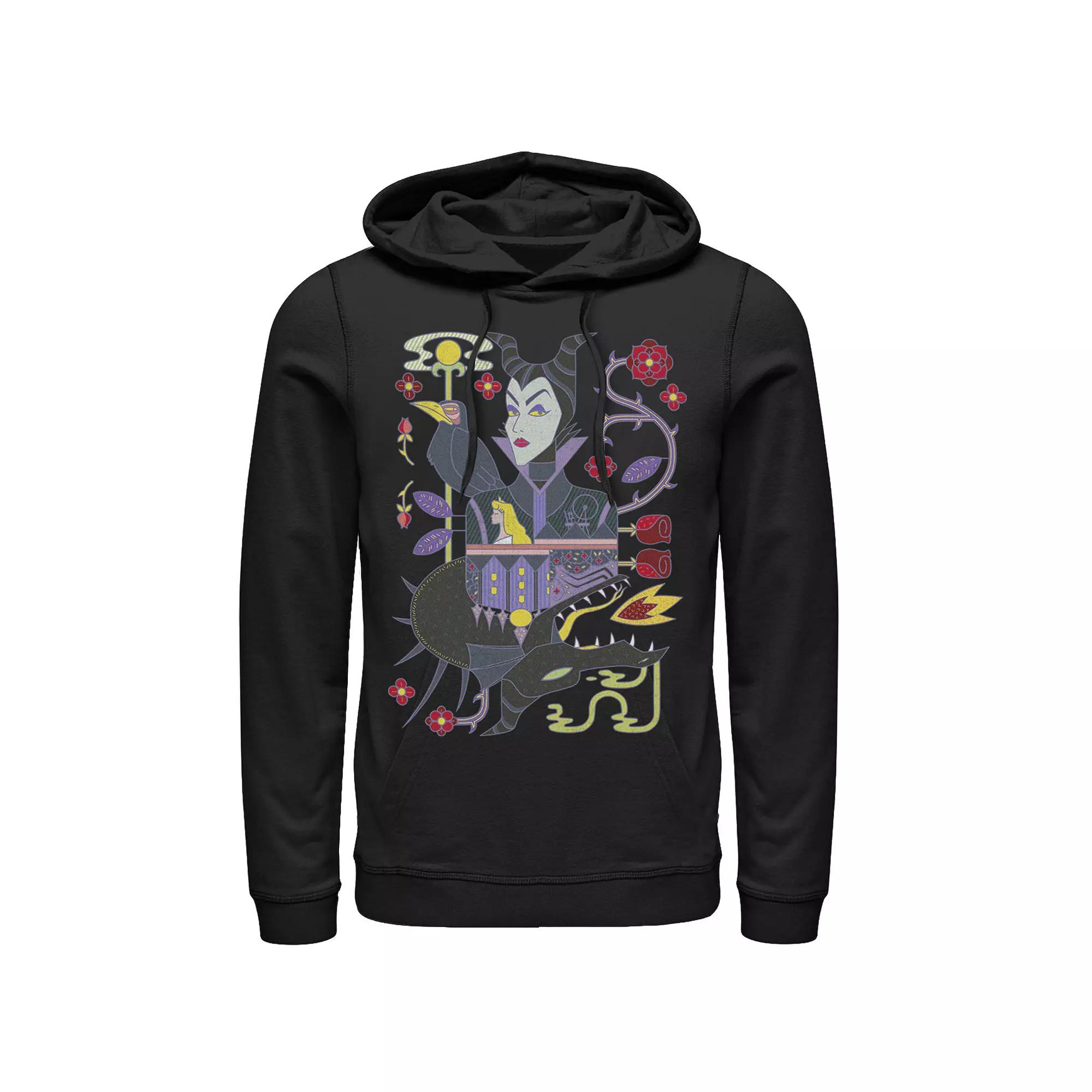 Disney's Sleeping Beauty Maleficent Playing Card Men's Hoodie, Size: XL, Black Product Image