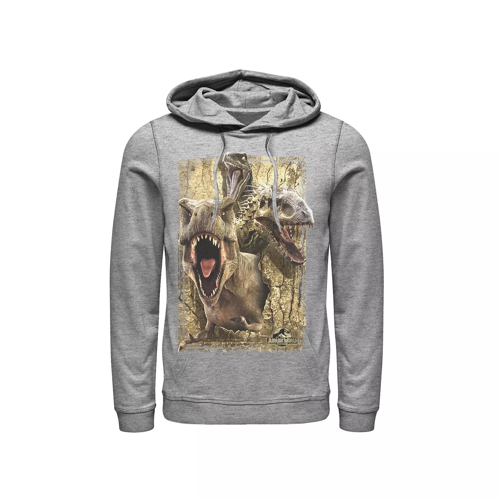 Men's Jurassic World T-Rex Indominus Rex & Raptor Hoodie,  Product Image