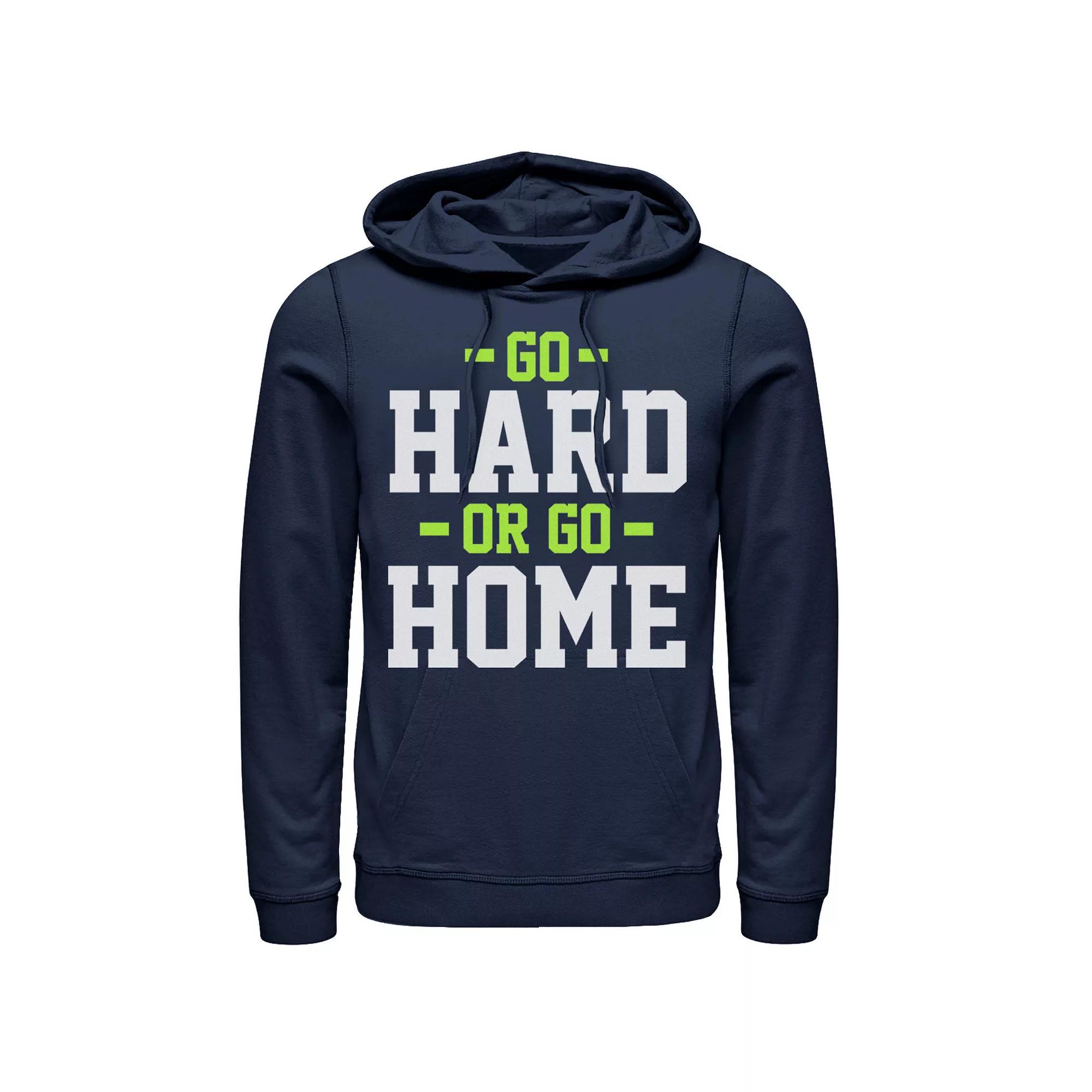 Men's Go Hard Or Go Home Sports Attitude Logo Hoodie,  Product Image