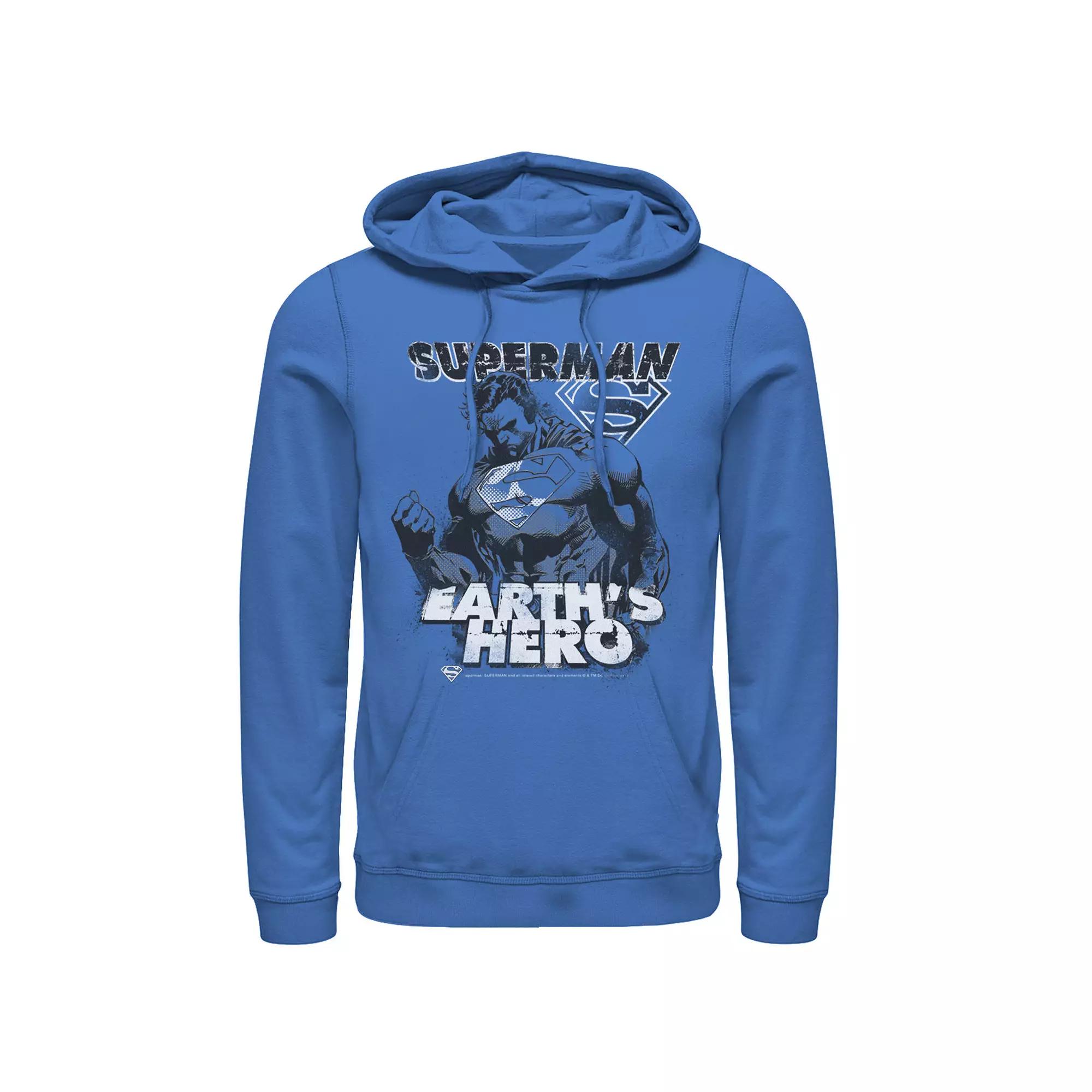 Men's DC Comics Superman Earth's Hero Sketched Poster Hoodie,  Product Image